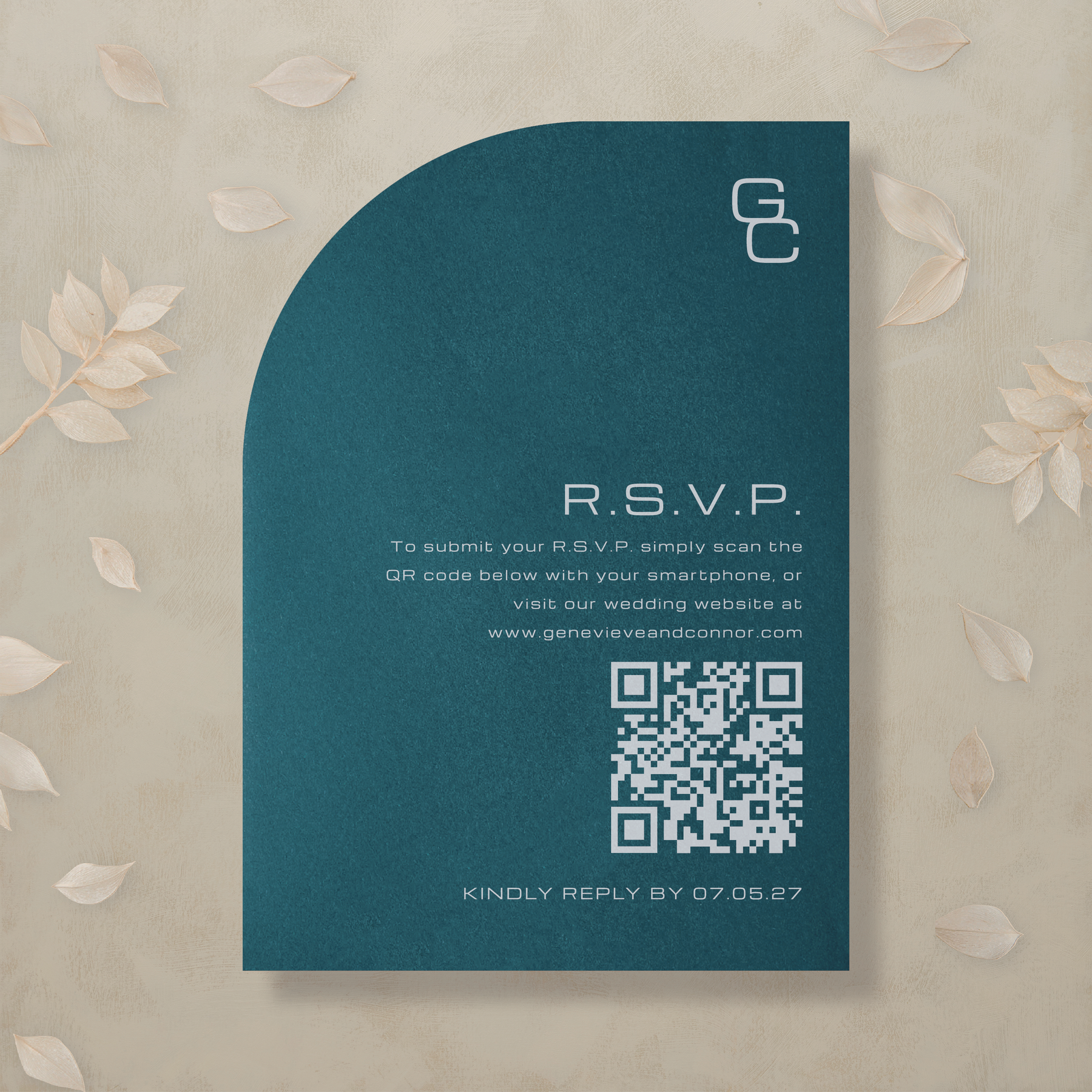 (Sample) Editorial Eclectic All In One Wedding Invitation