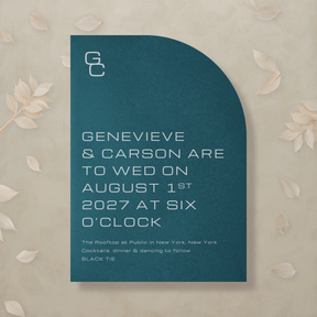 (Sample) Editorial Eclectic All In One Wedding Invitation