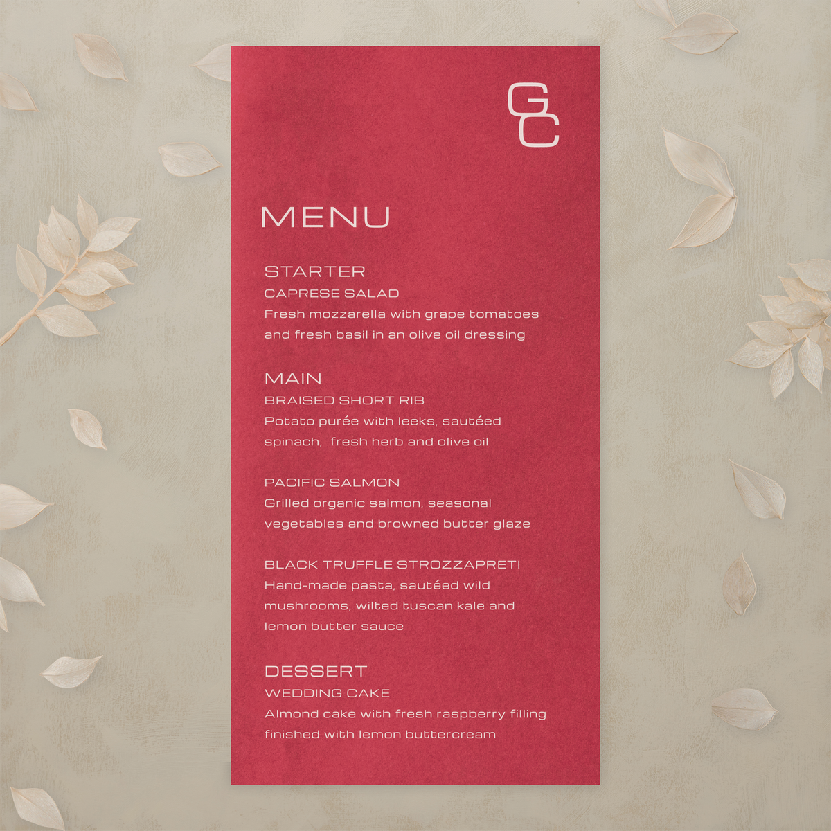 Editorial Eclectic Menu