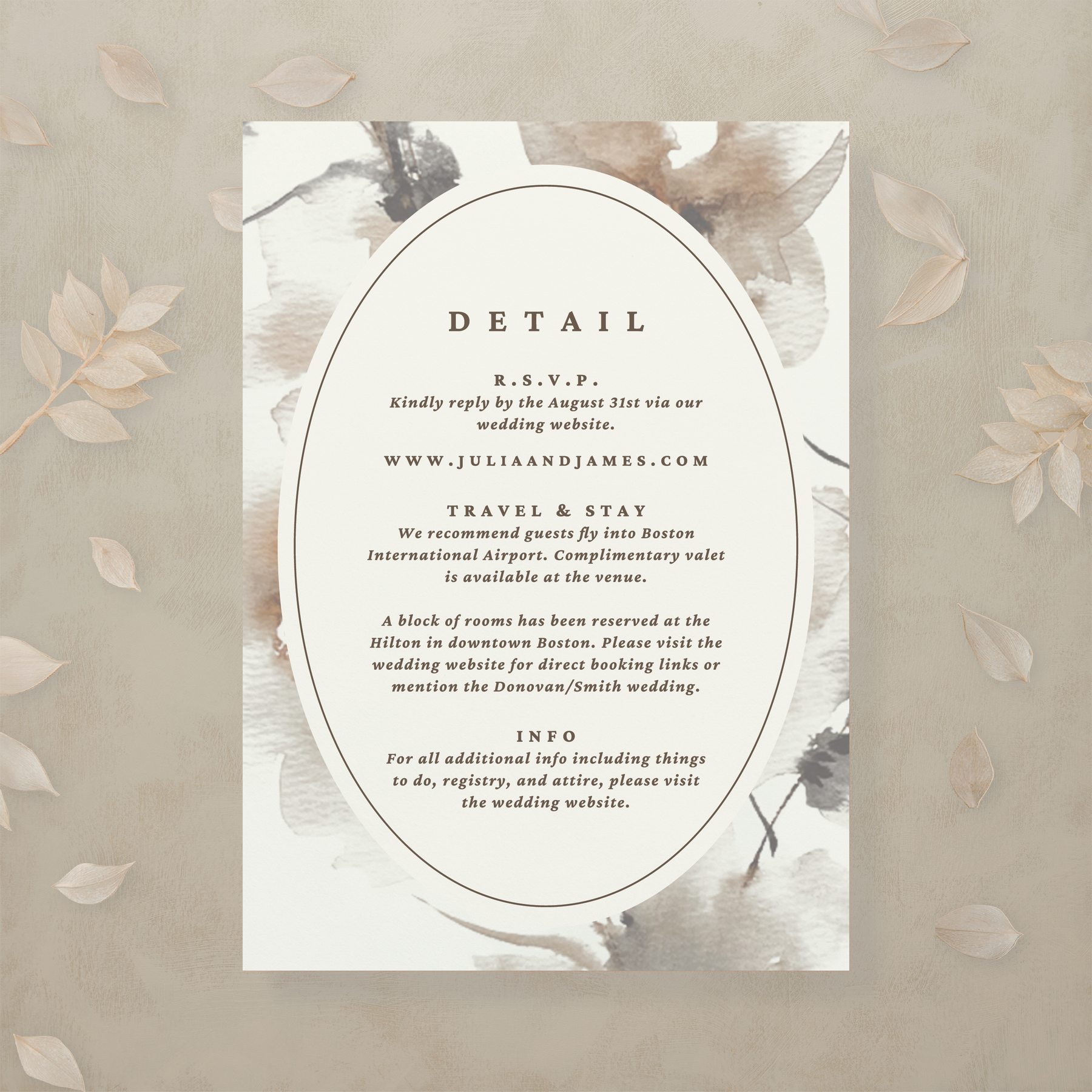 (Sample) Modern Romance All In One Wedding Invitation