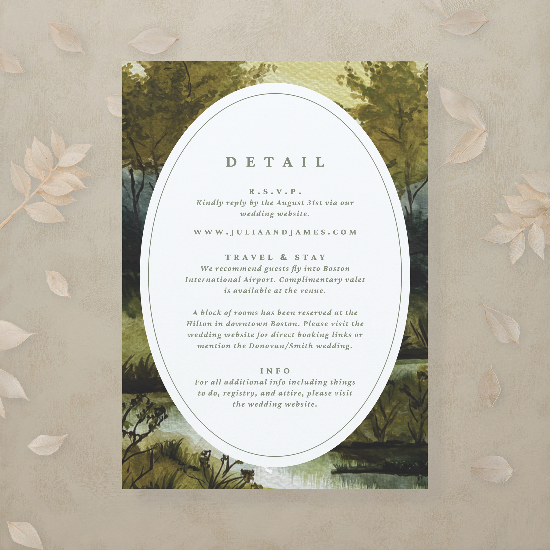 (Sample) Modern Romance All In One Wedding Invitation