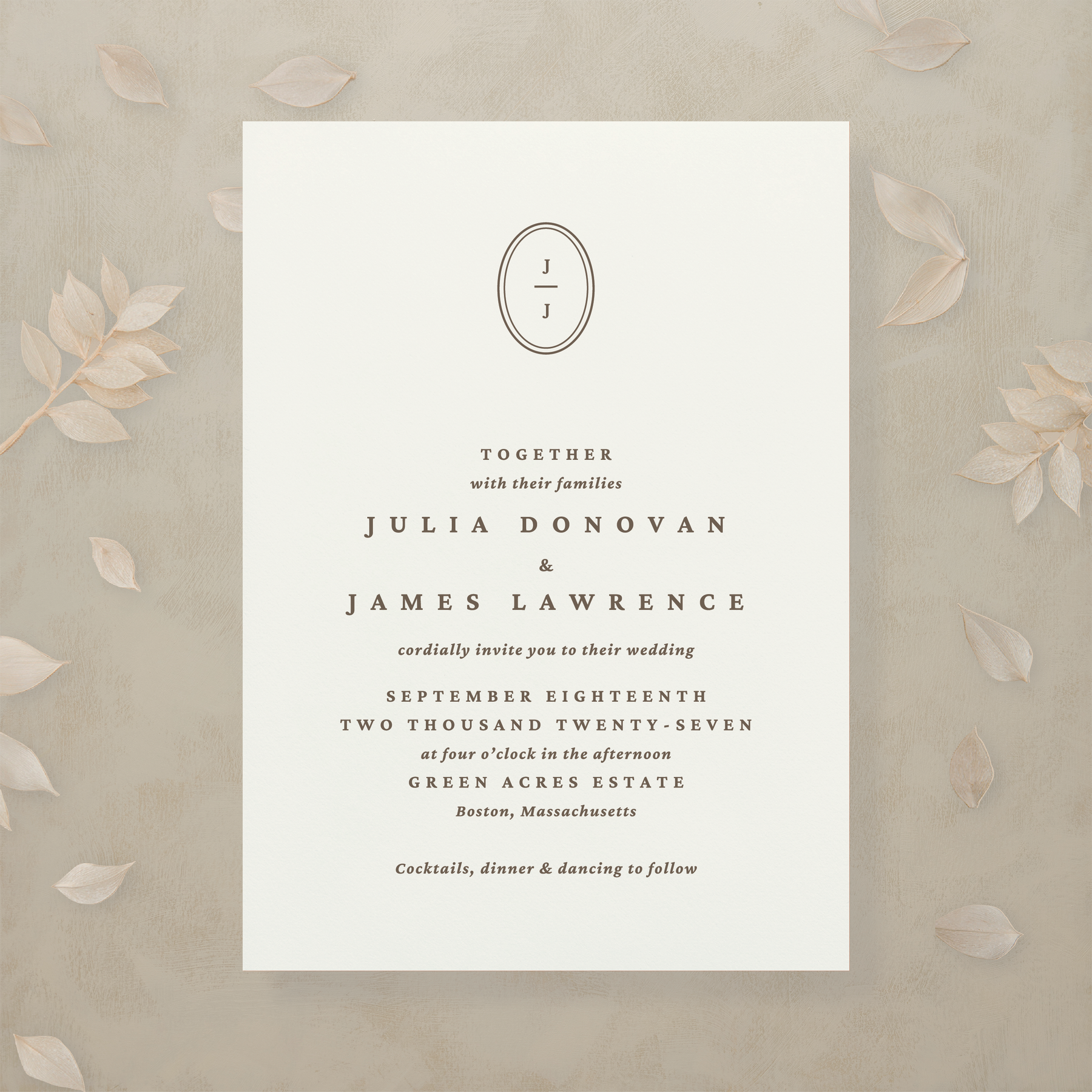 Modern Romance Wedding Invitation