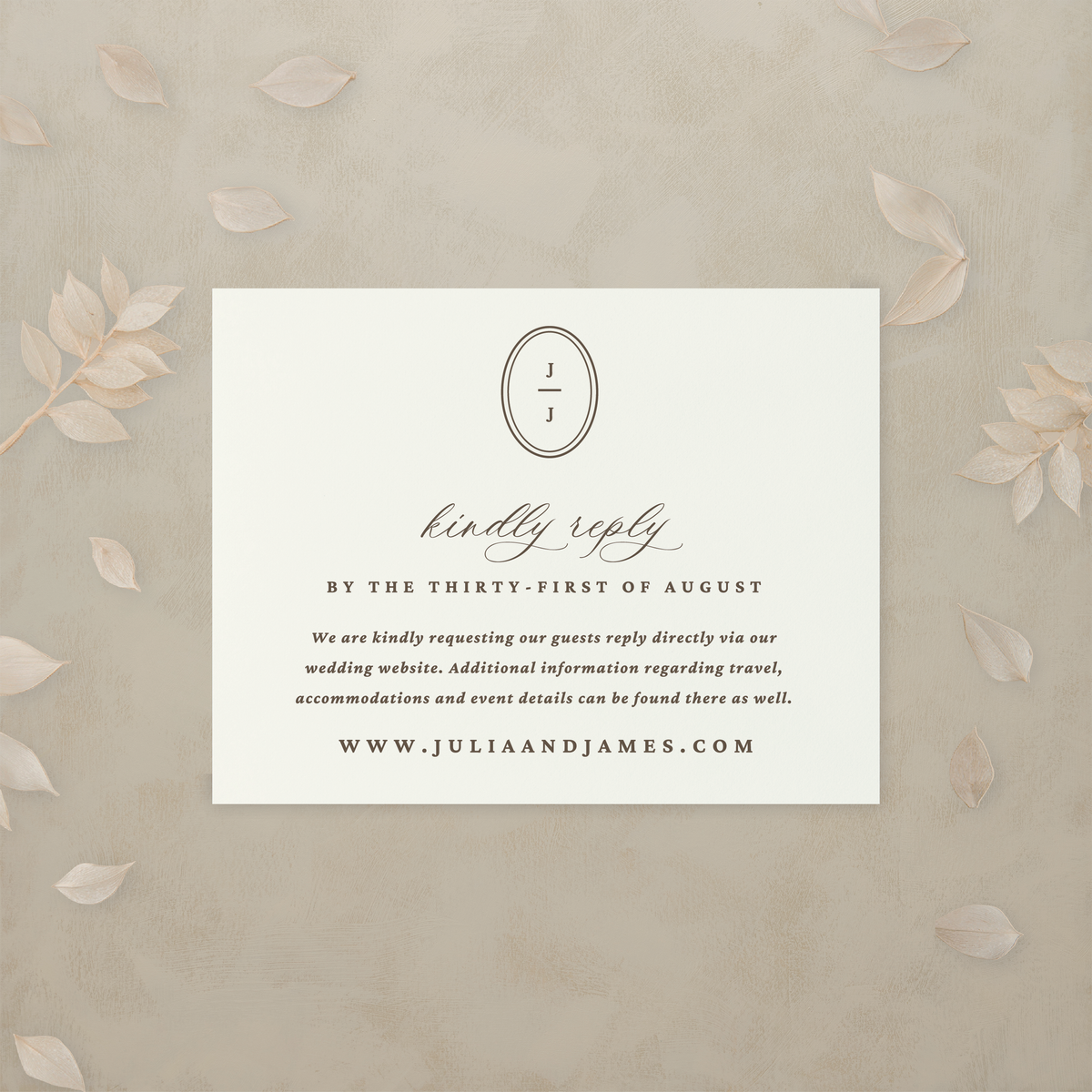 Modern Romance Digital RSVP Card