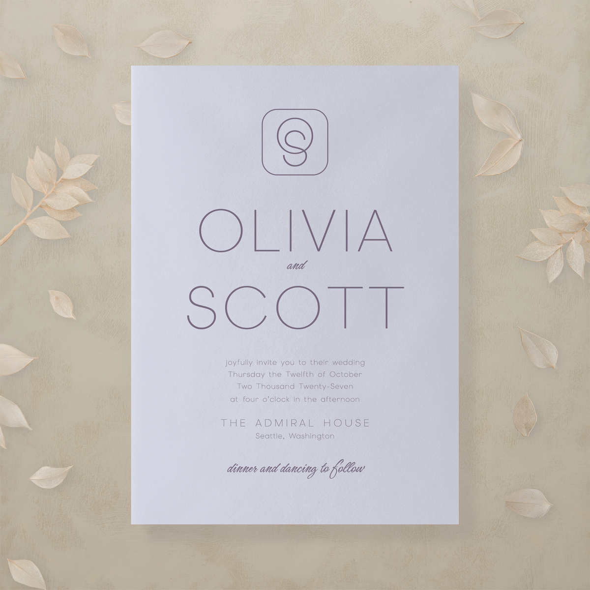 Monochrome Muse Wedding Invitation