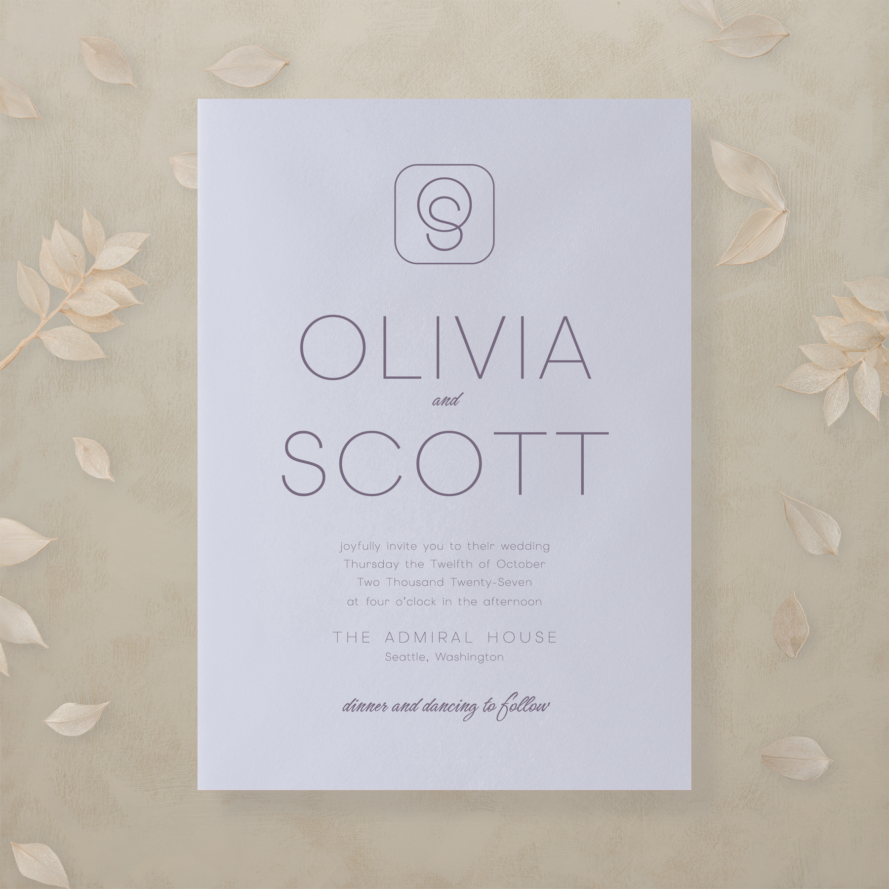(Sample) Monochrome Muse Wedding Invitation
