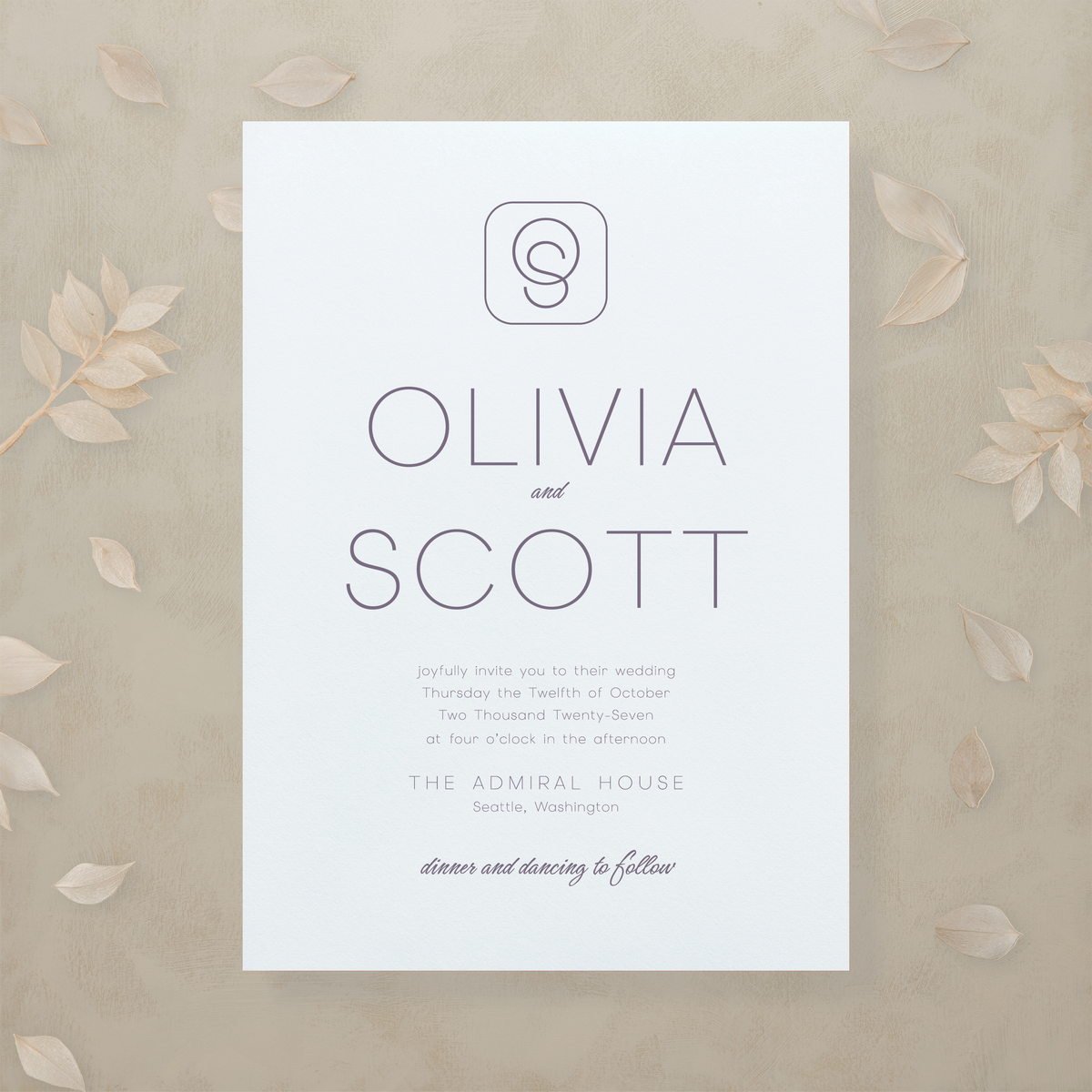 Monochrome Muse Wedding Invitation