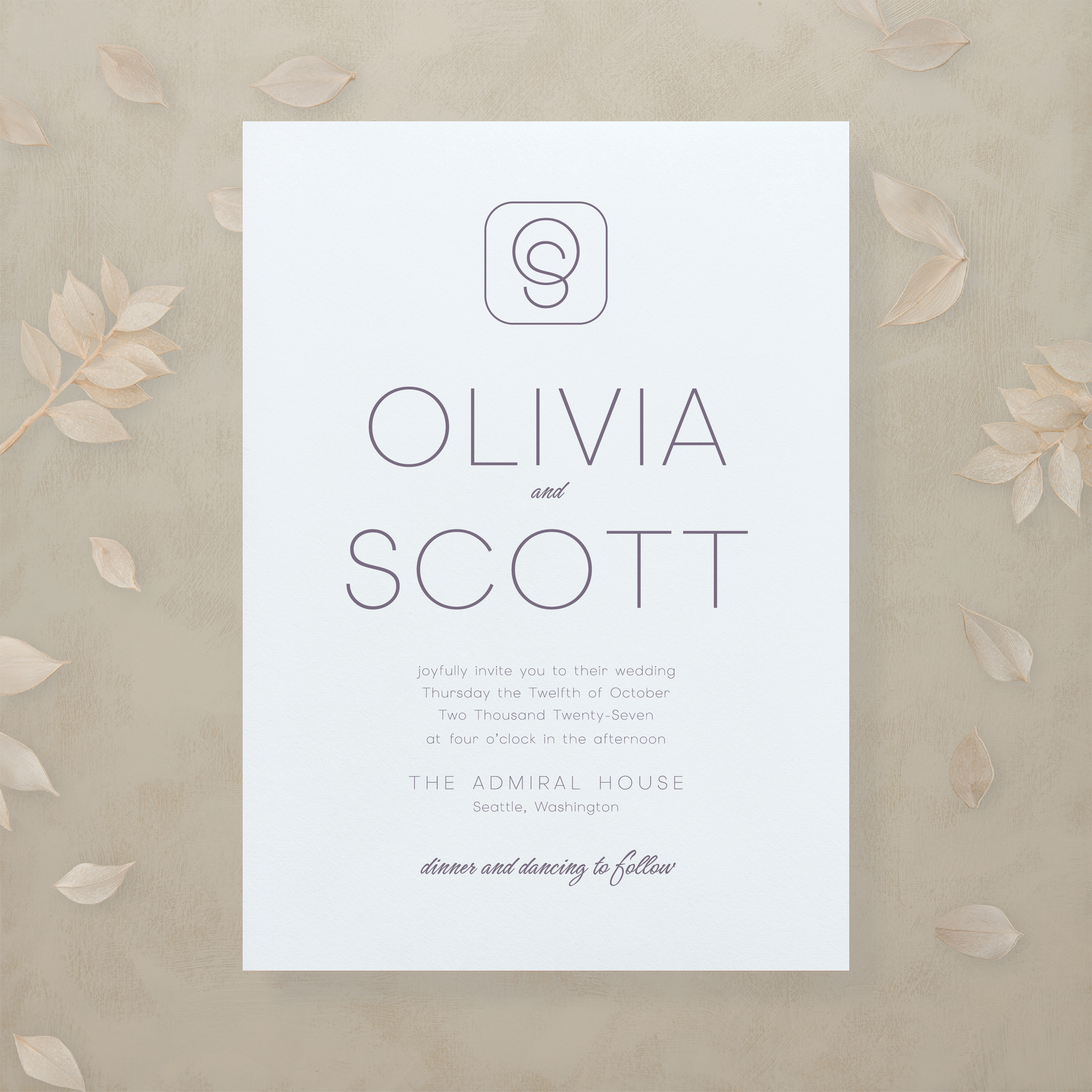 (Sample) Monochrome Muse Wedding Invitation