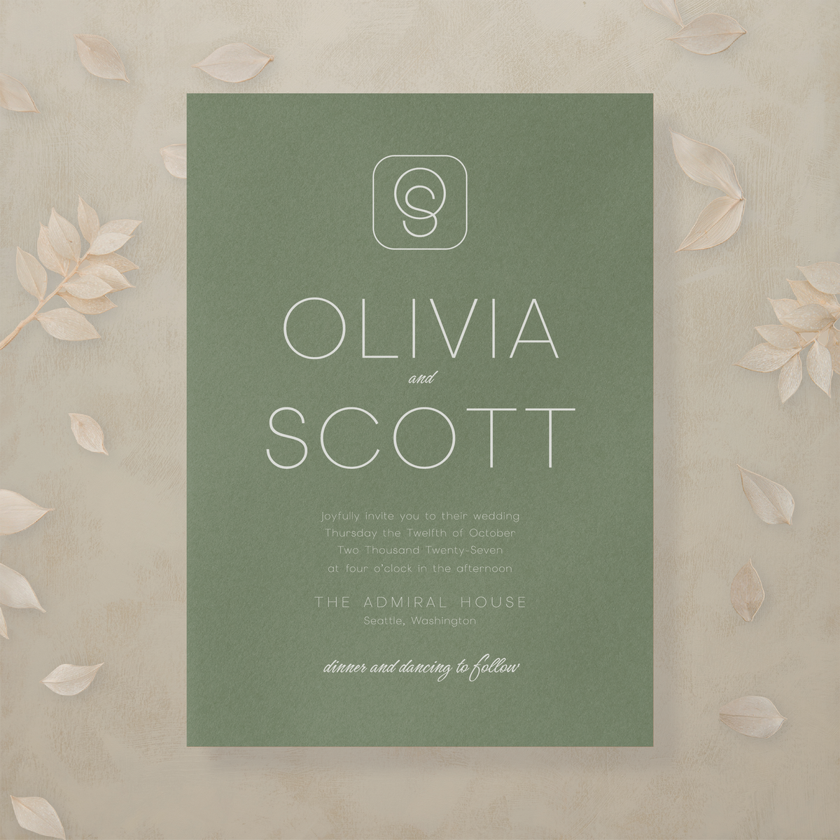 Monochrome Muse Wedding Invitation