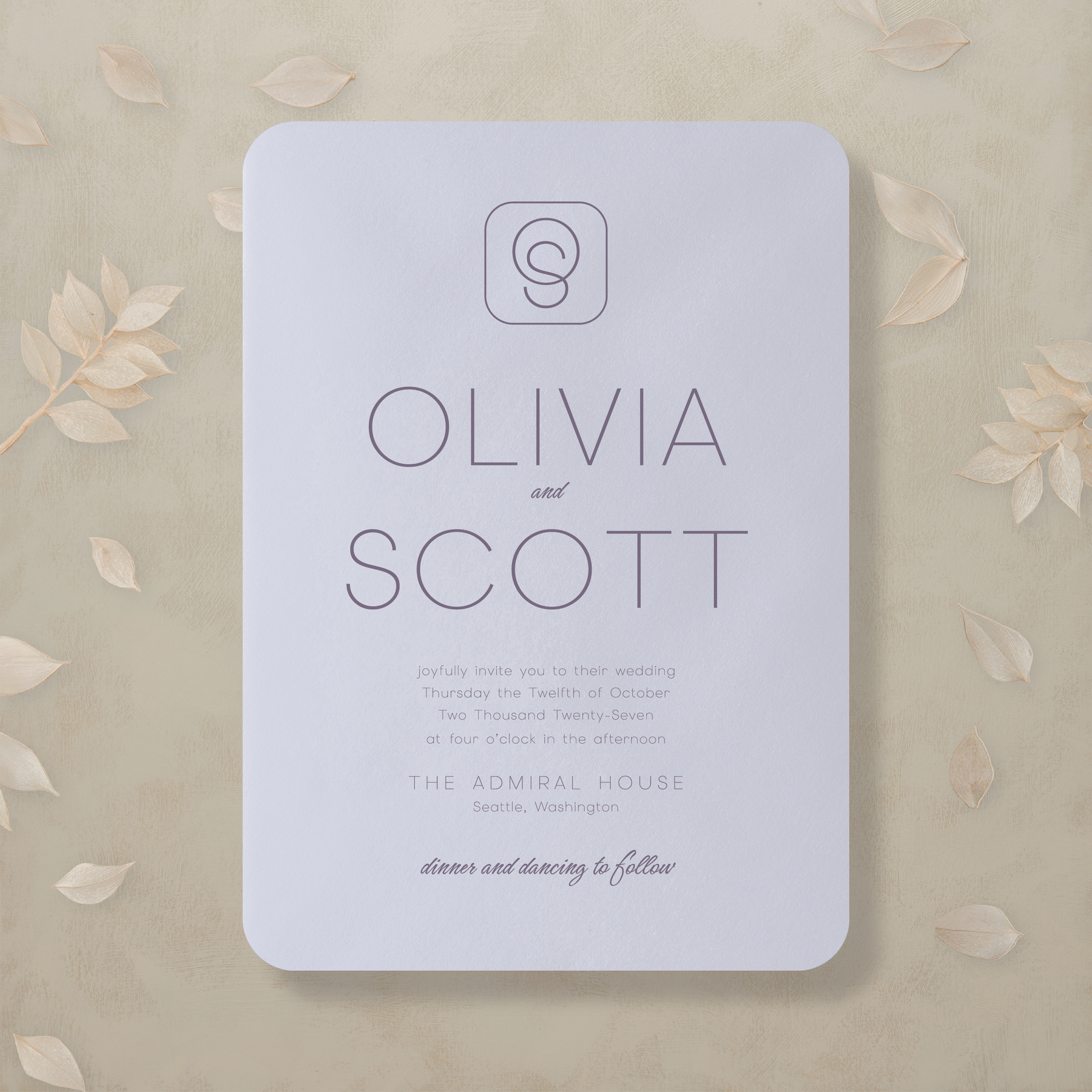 (Sample) Monochrome Muse Wedding Invitation