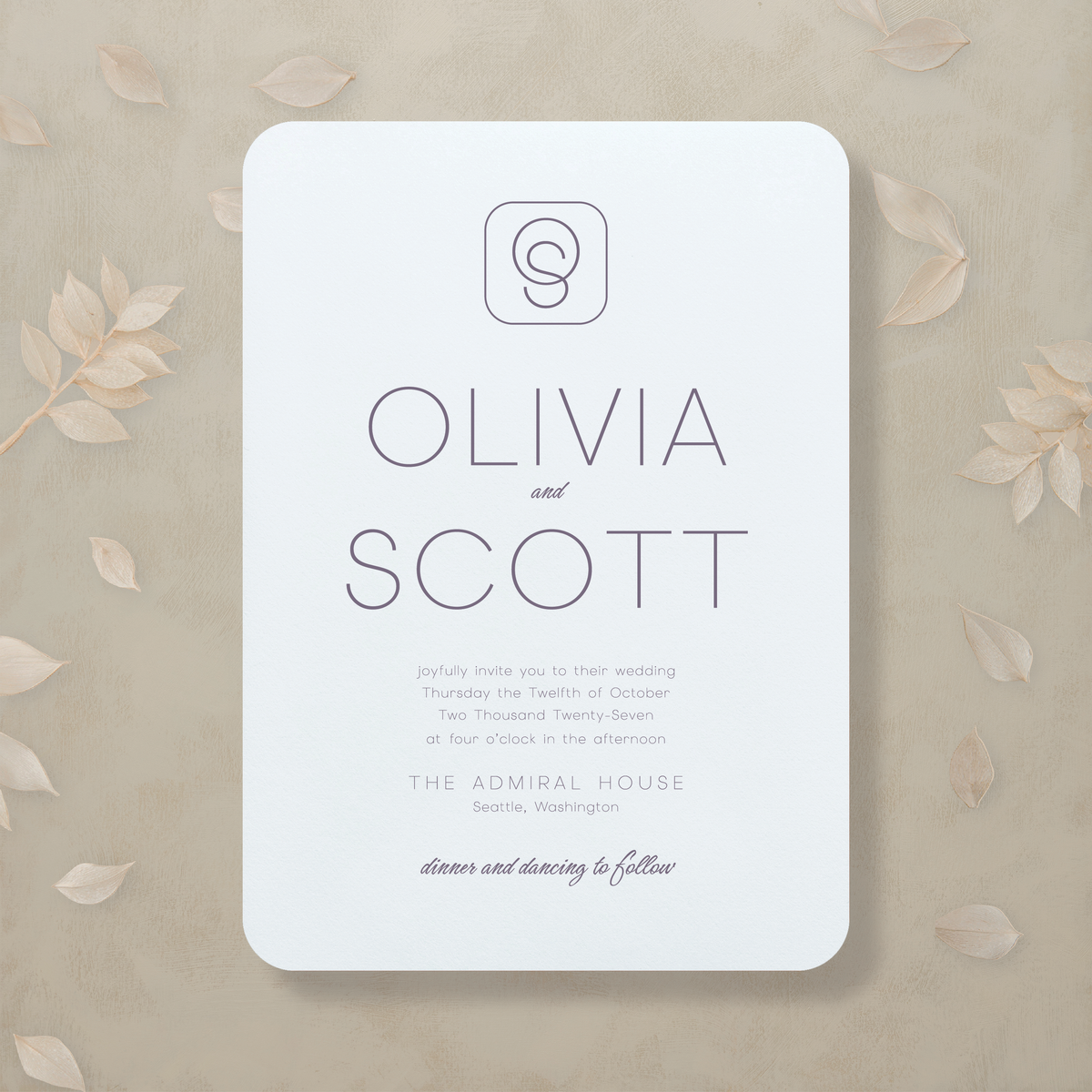 Monochrome Muse Wedding Invitation