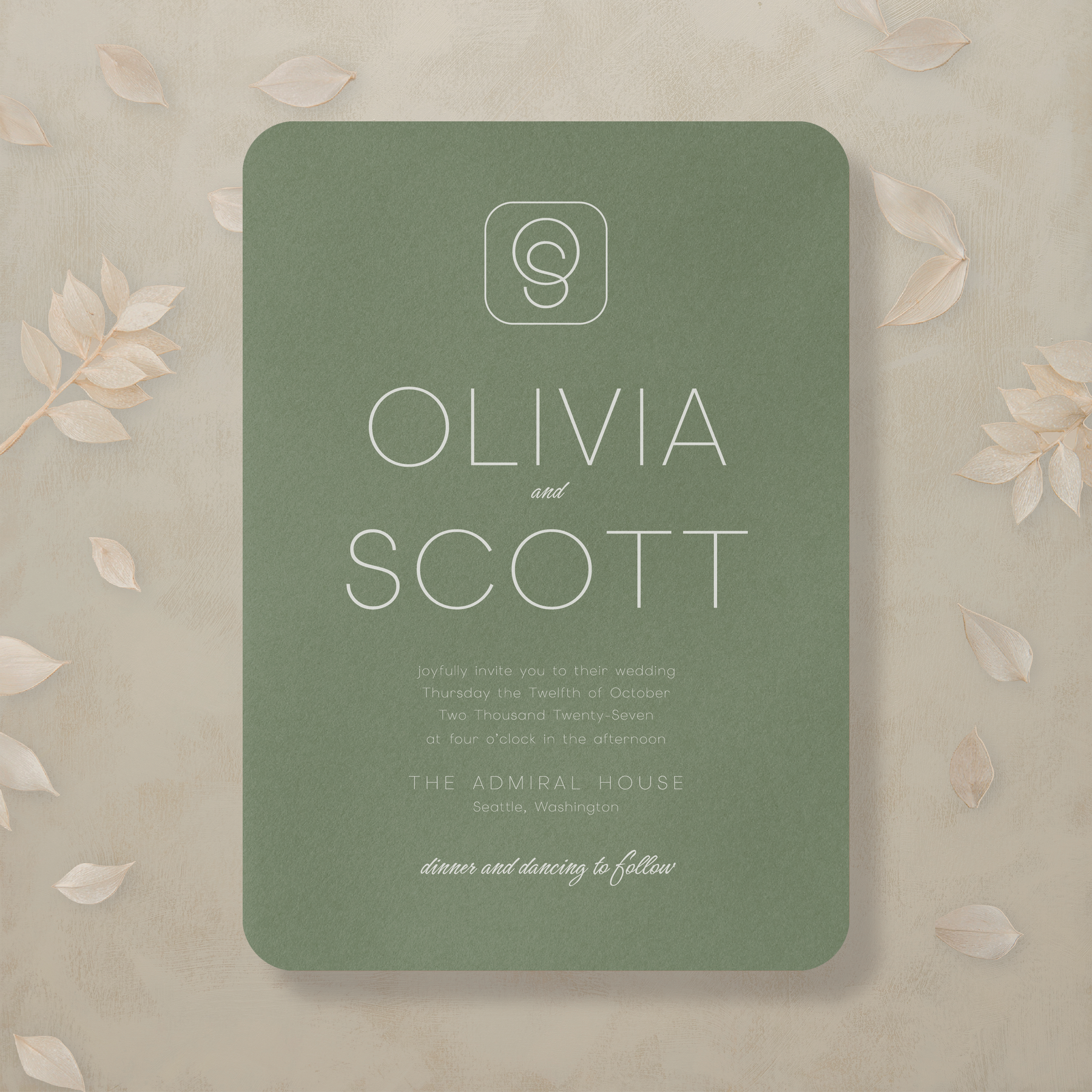 (Sample) Monochrome Muse Wedding Invitation
