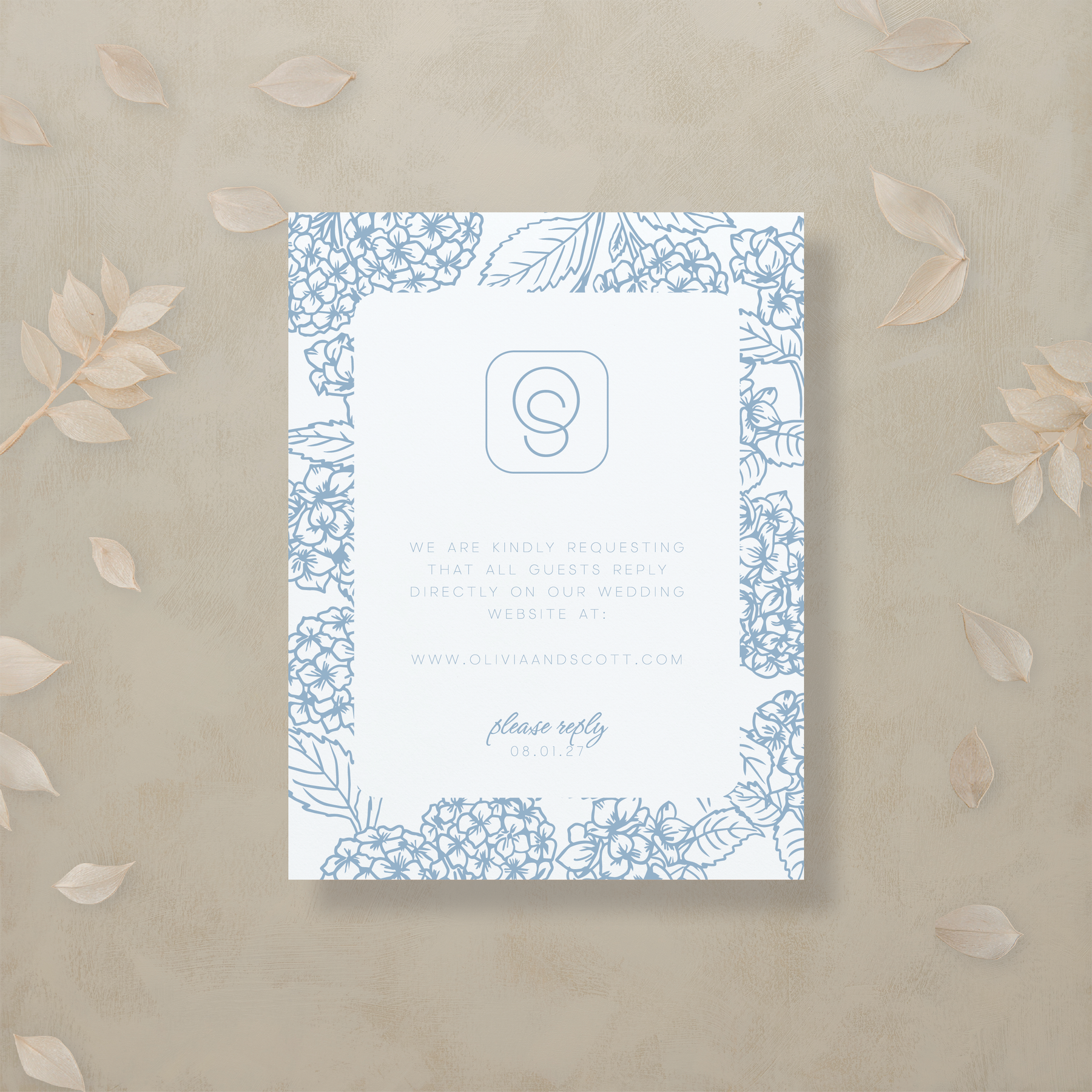 Monochrome Muse Digital RSVP Card