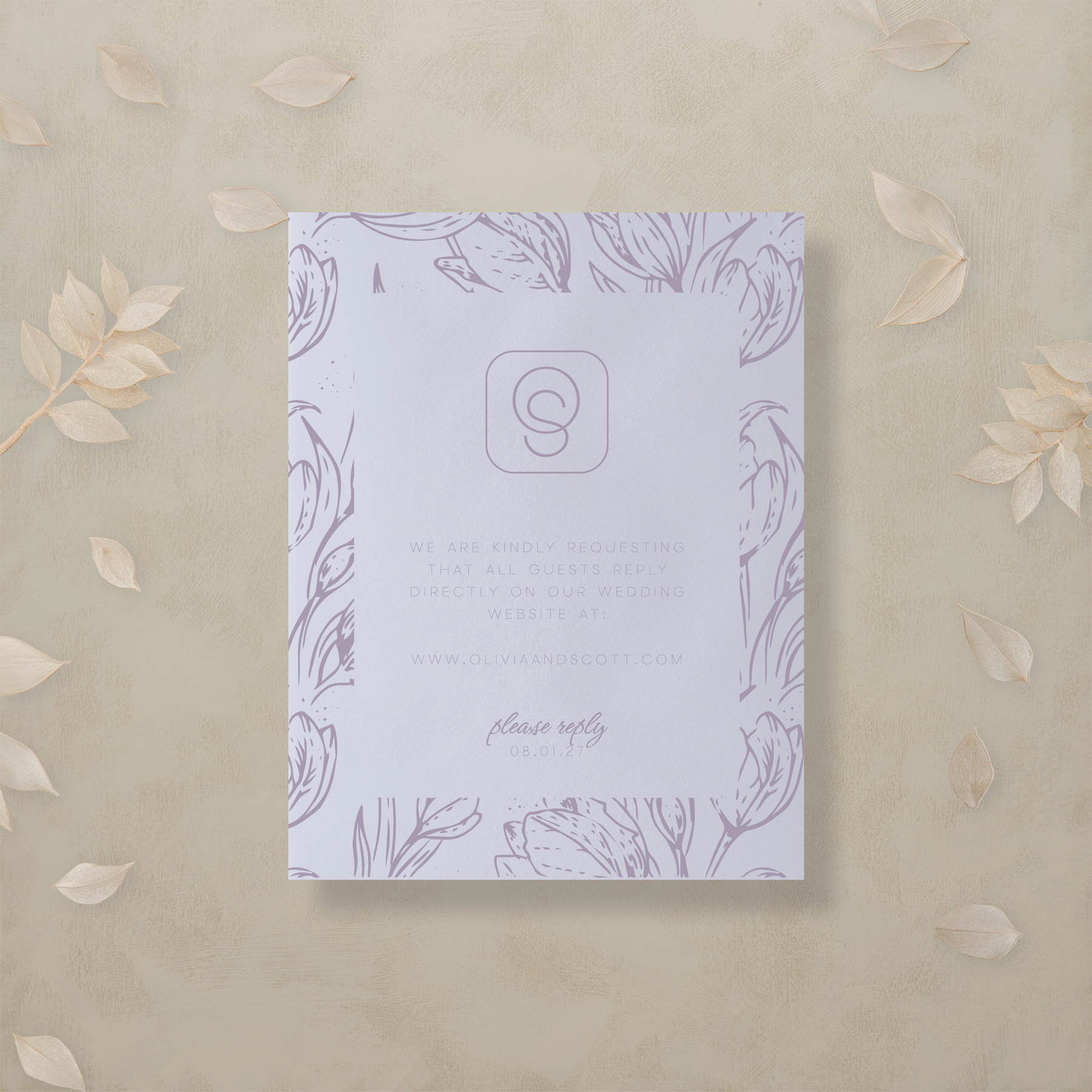Monochrome Muse Digital RSVP Card