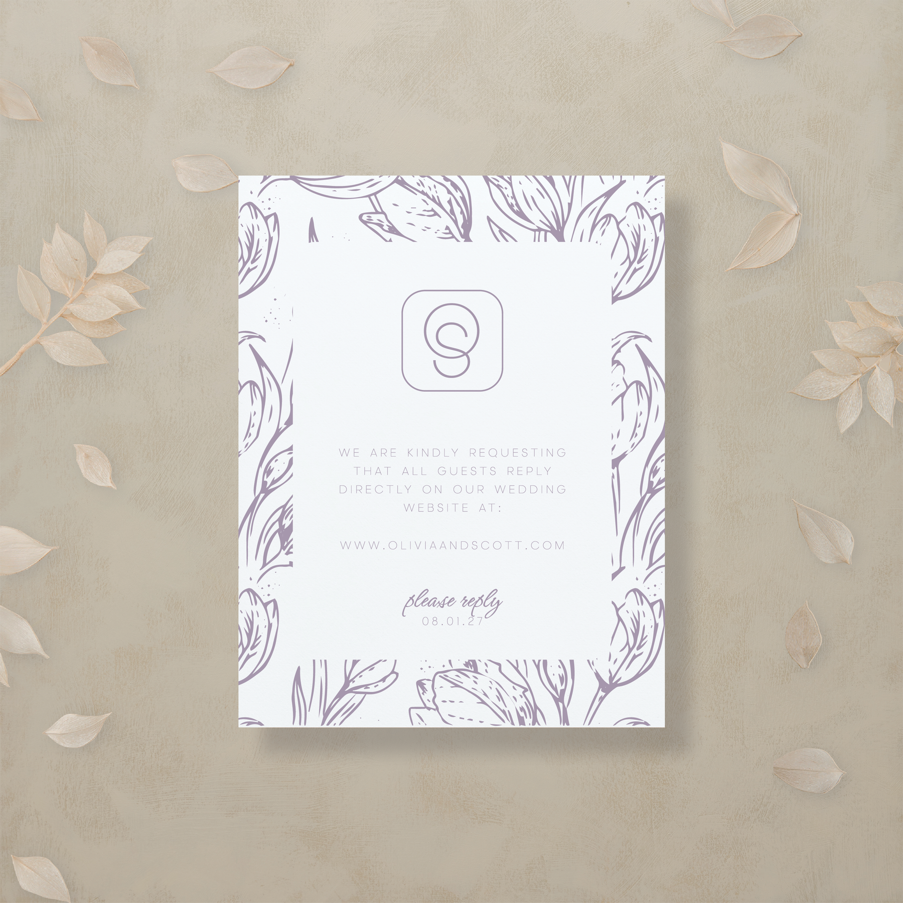 Monochrome Muse Digital RSVP Card