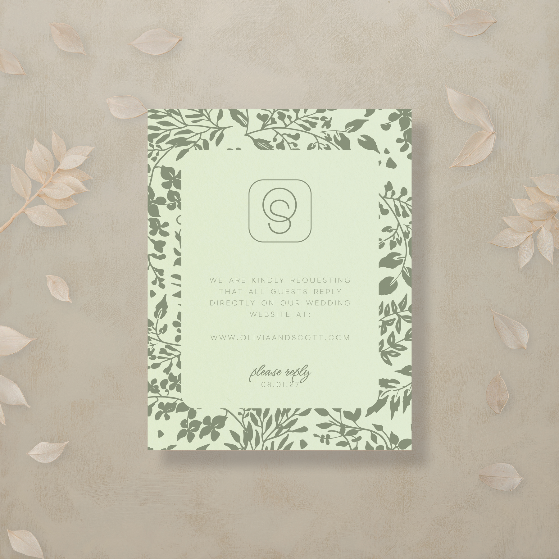 Monochrome Muse Digital RSVP Card