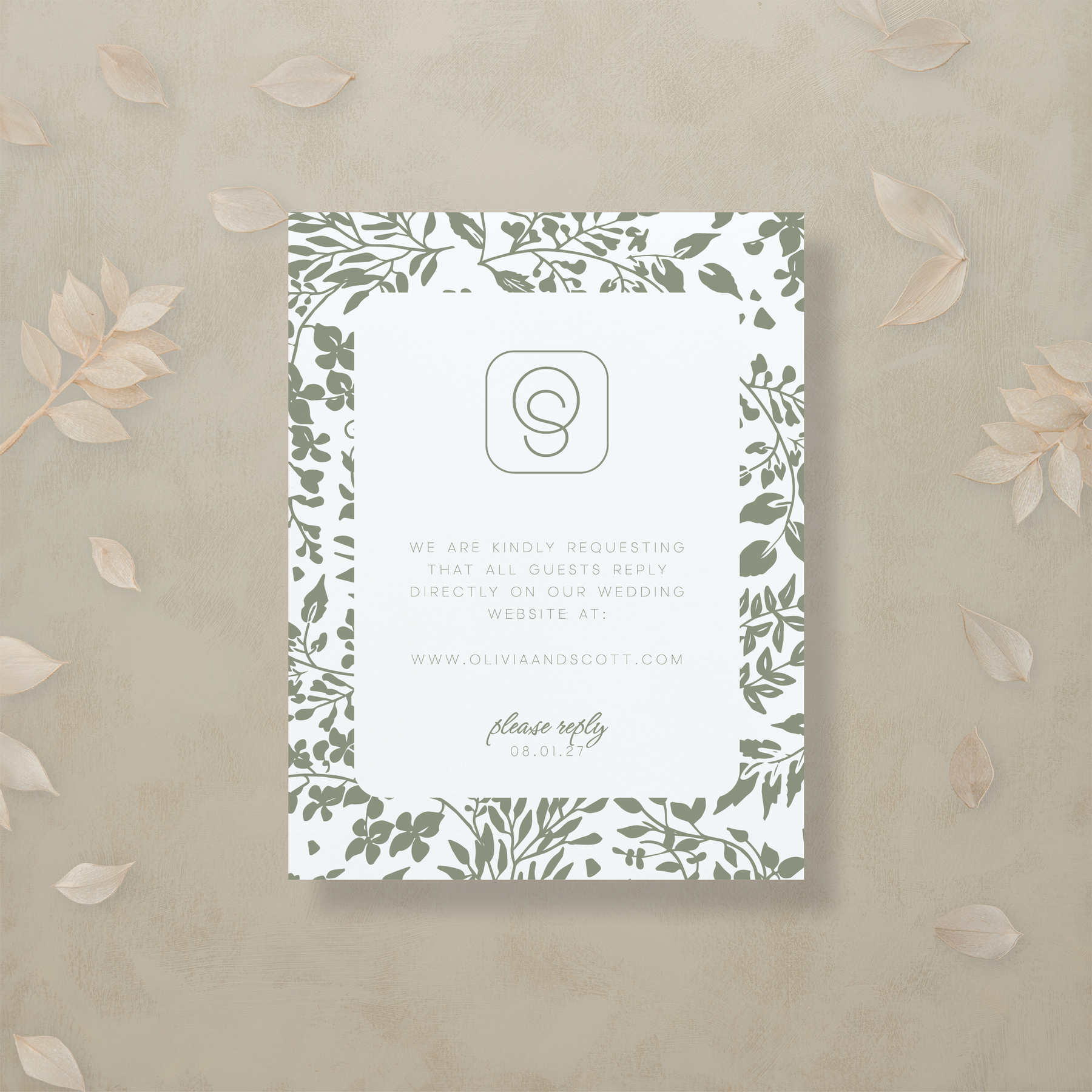 Monochrome Muse Digital RSVP Card