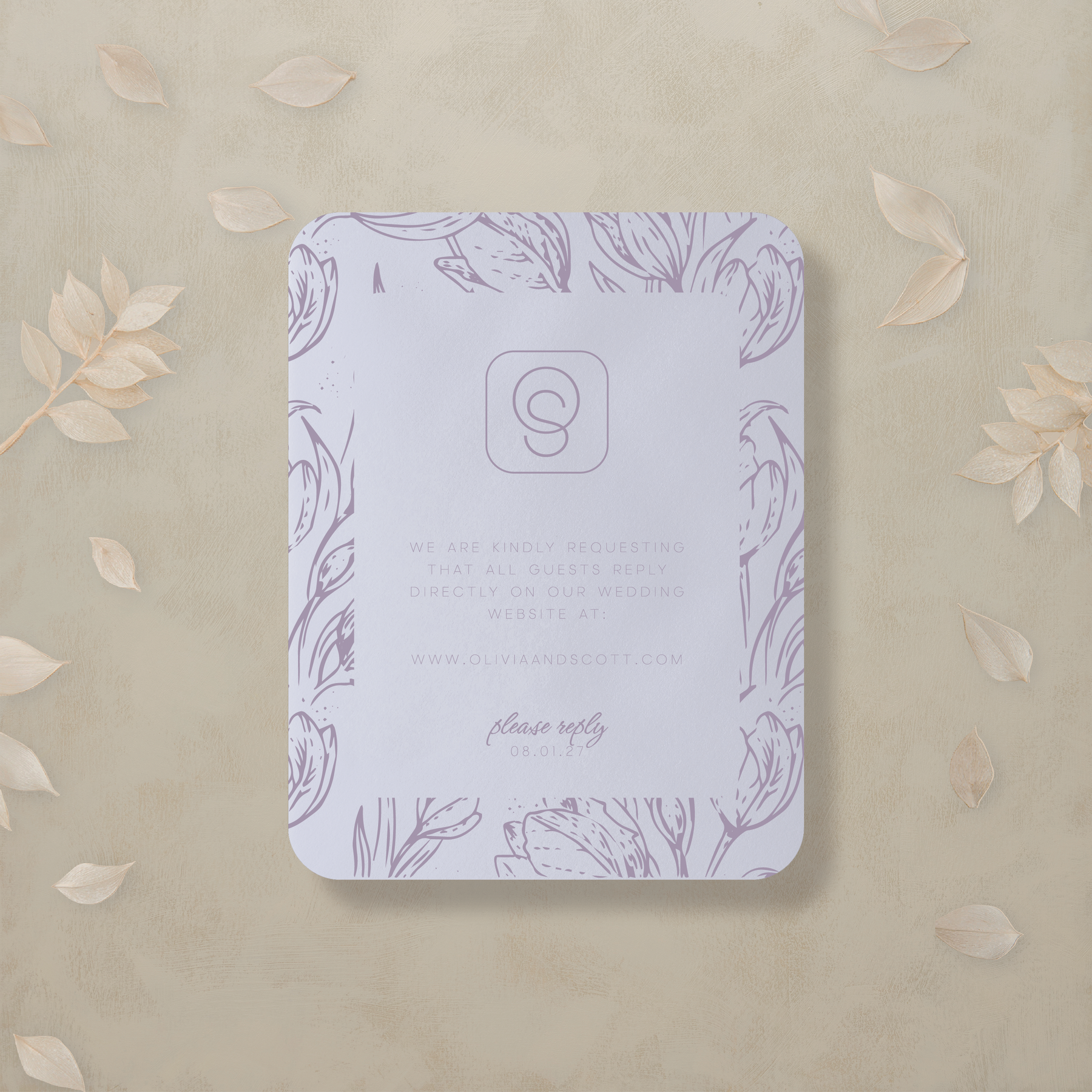Monochrome Muse Digital RSVP Card