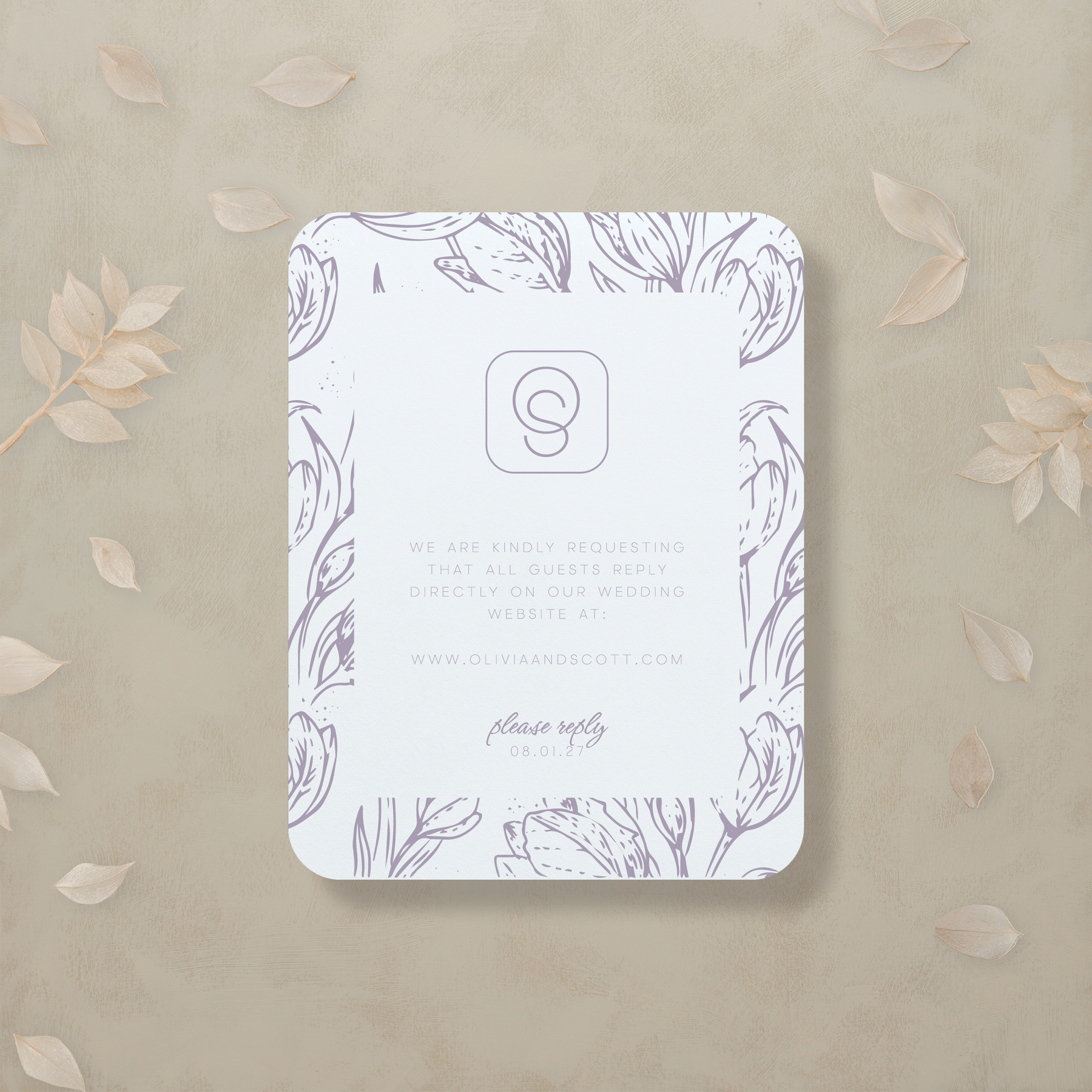 Monochrome Muse Digital RSVP Card