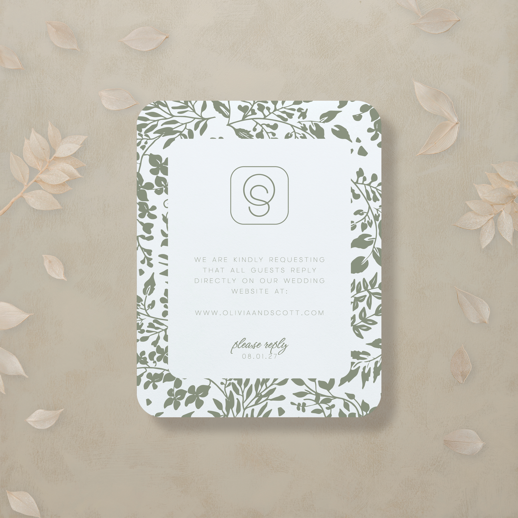 Monochrome Muse Digital RSVP Card
