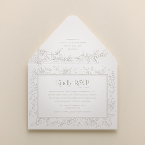 Rose Serenade All In One Wedding Invitations