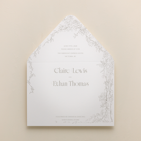 Rose Serenade All In One Wedding Invitations