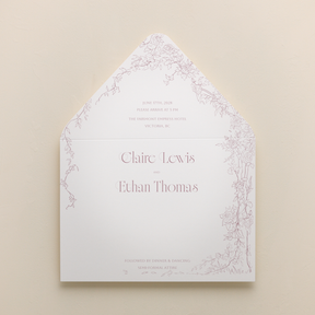 Rose Serenade All In One Wedding Invitations