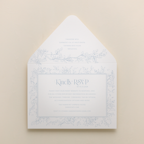 Rose Serenade All In One Wedding Invitations
