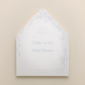 Rose Serenade All In One Wedding Invitations