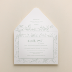 Rose Serenade All In One Wedding Invitations