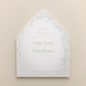 Rose Serenade All In One Wedding Invitations