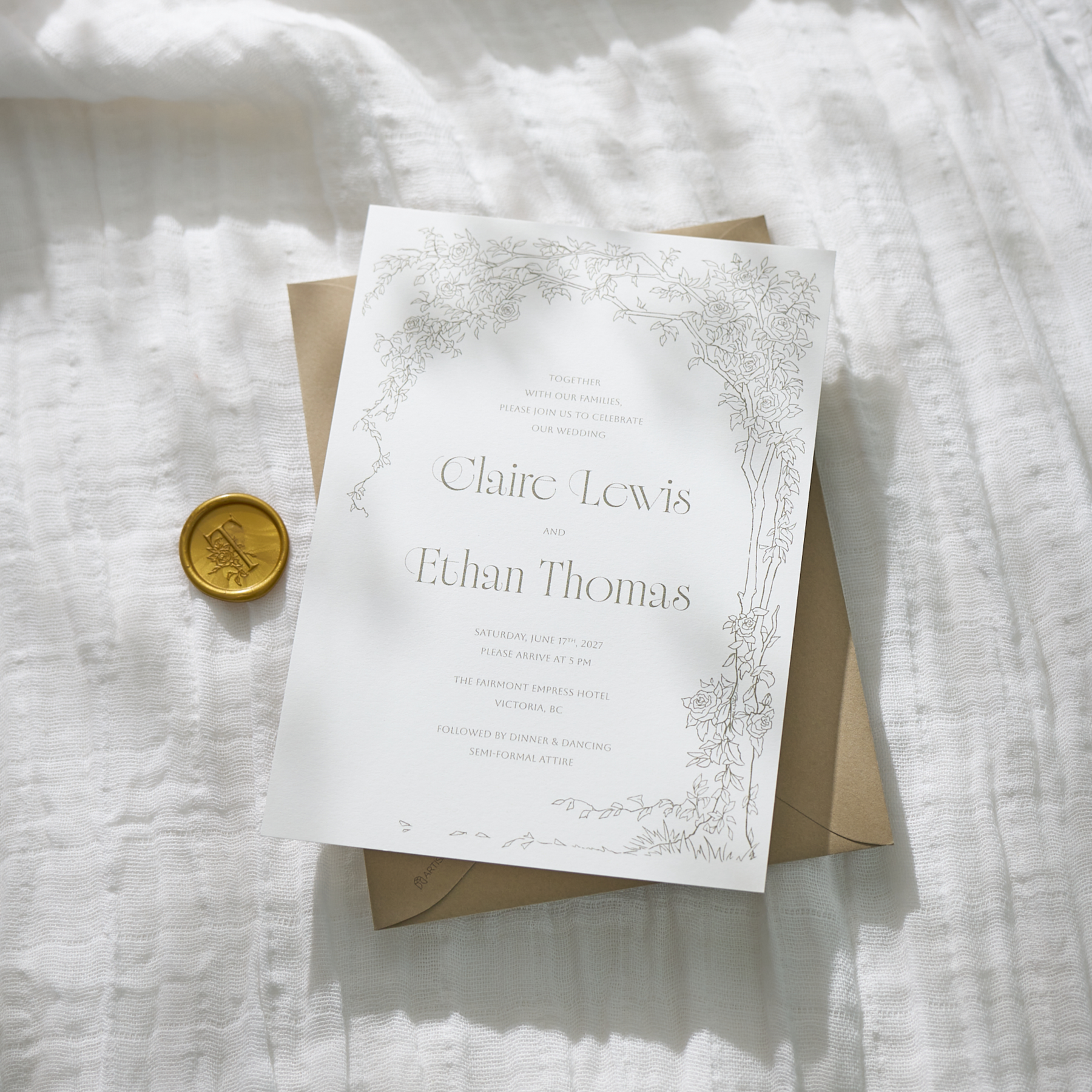 Rose Serenade Wedding Invitations