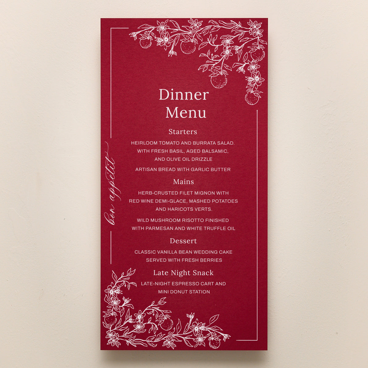 Blossom Menu