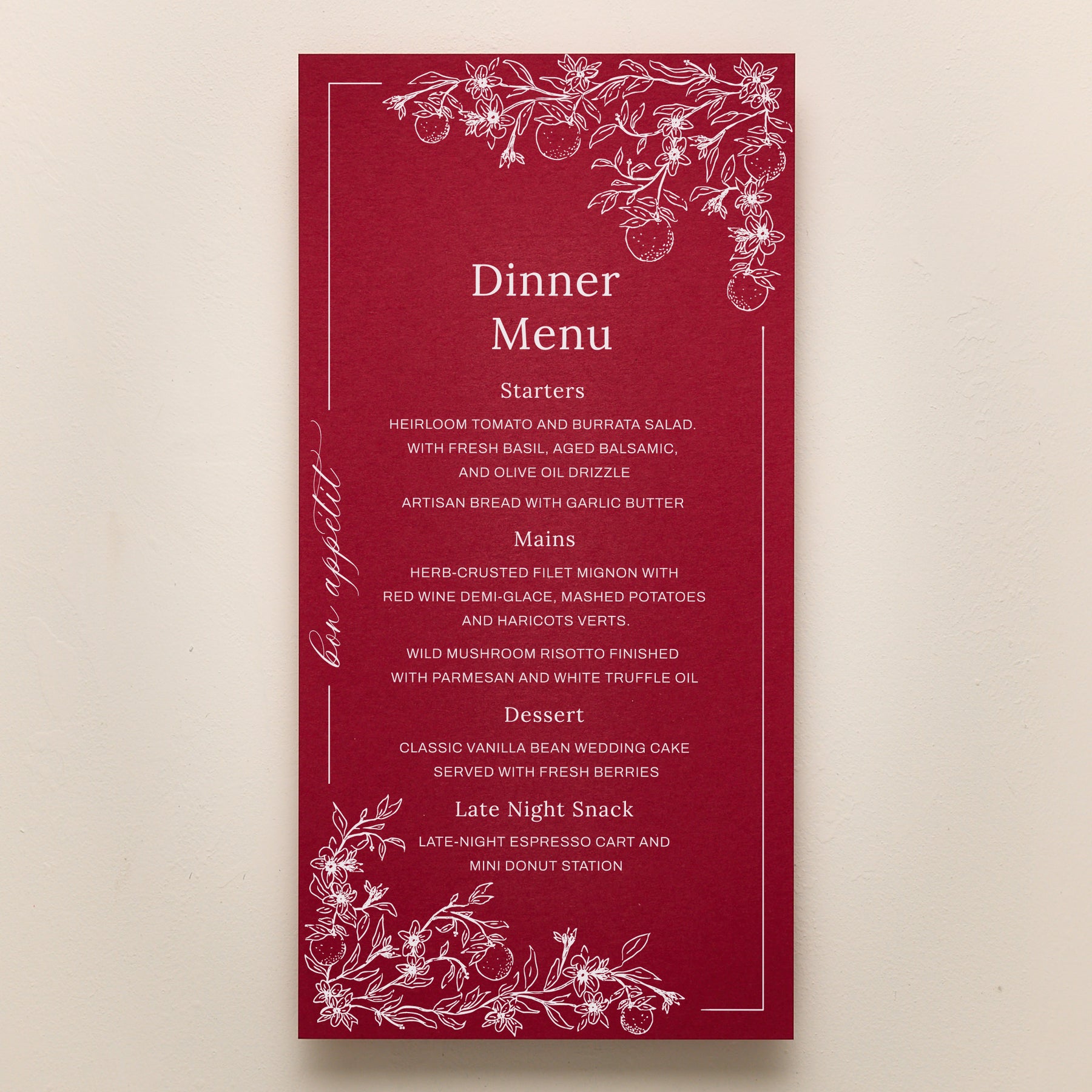 Blossom Menu
