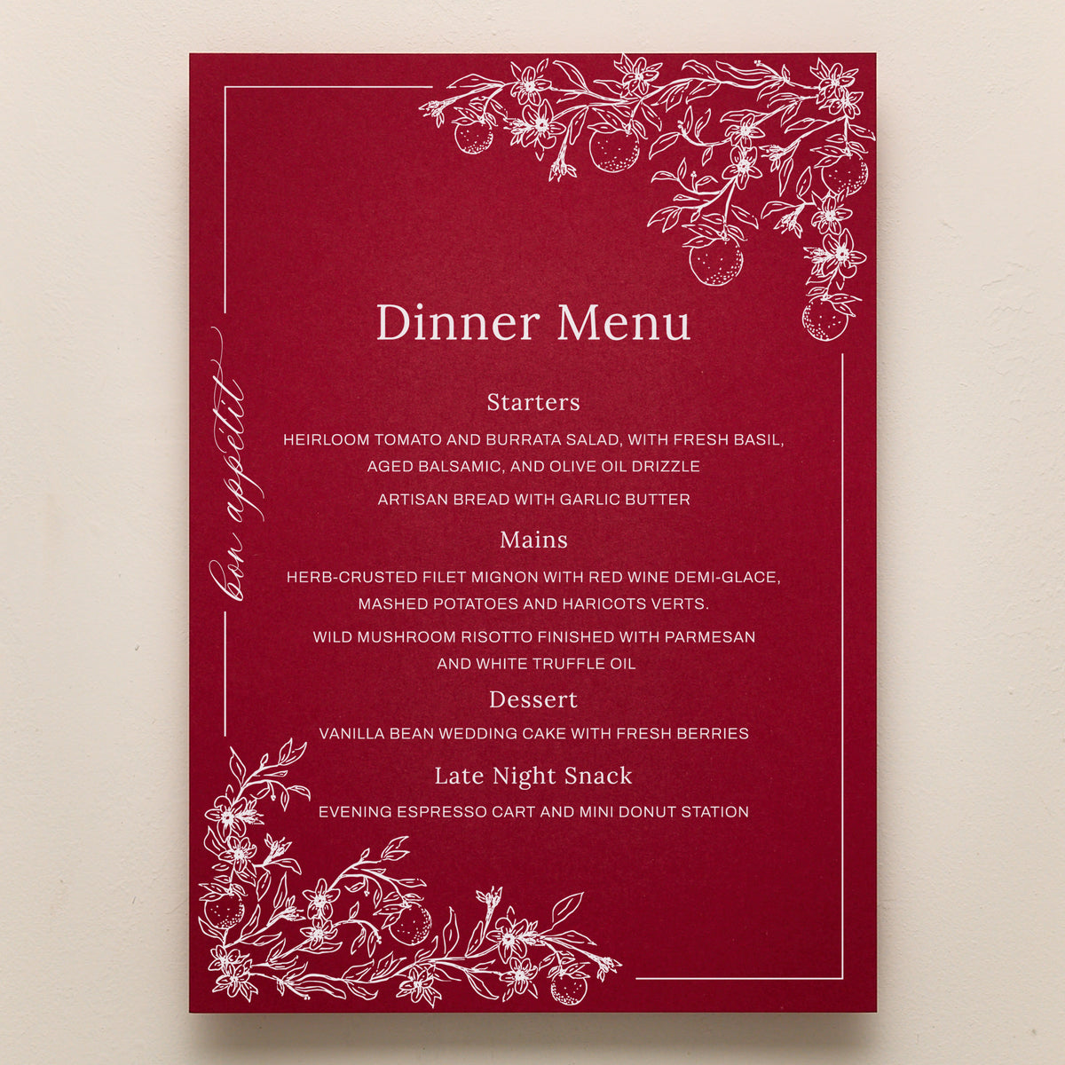 Blossom Menu