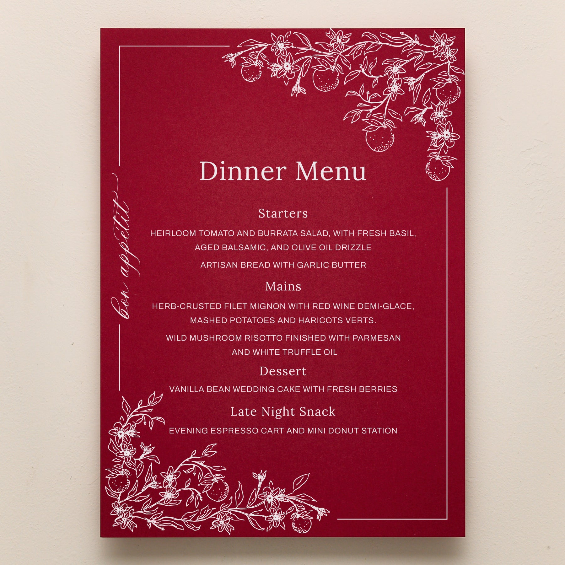 Blossom Menu