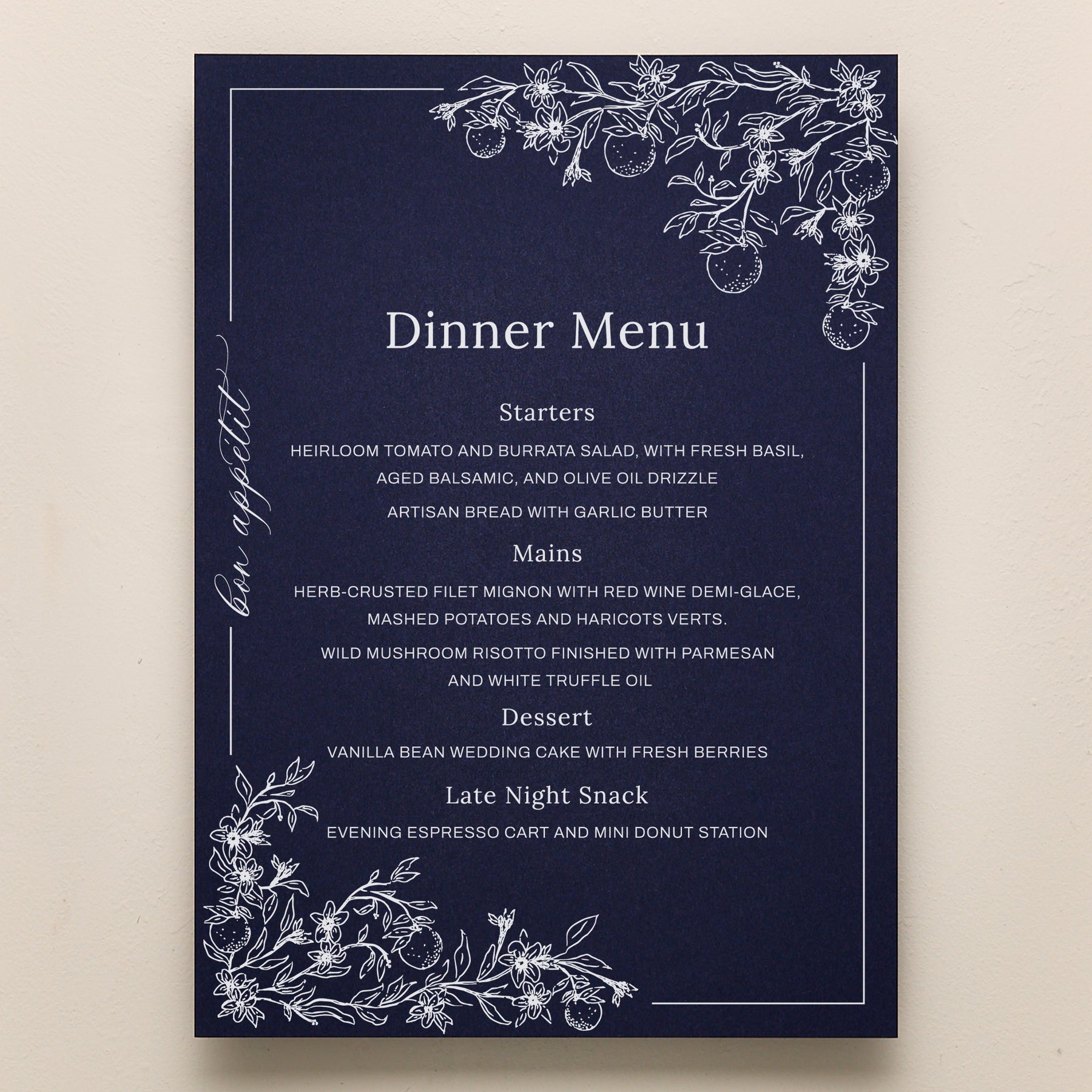 Blossom Menu