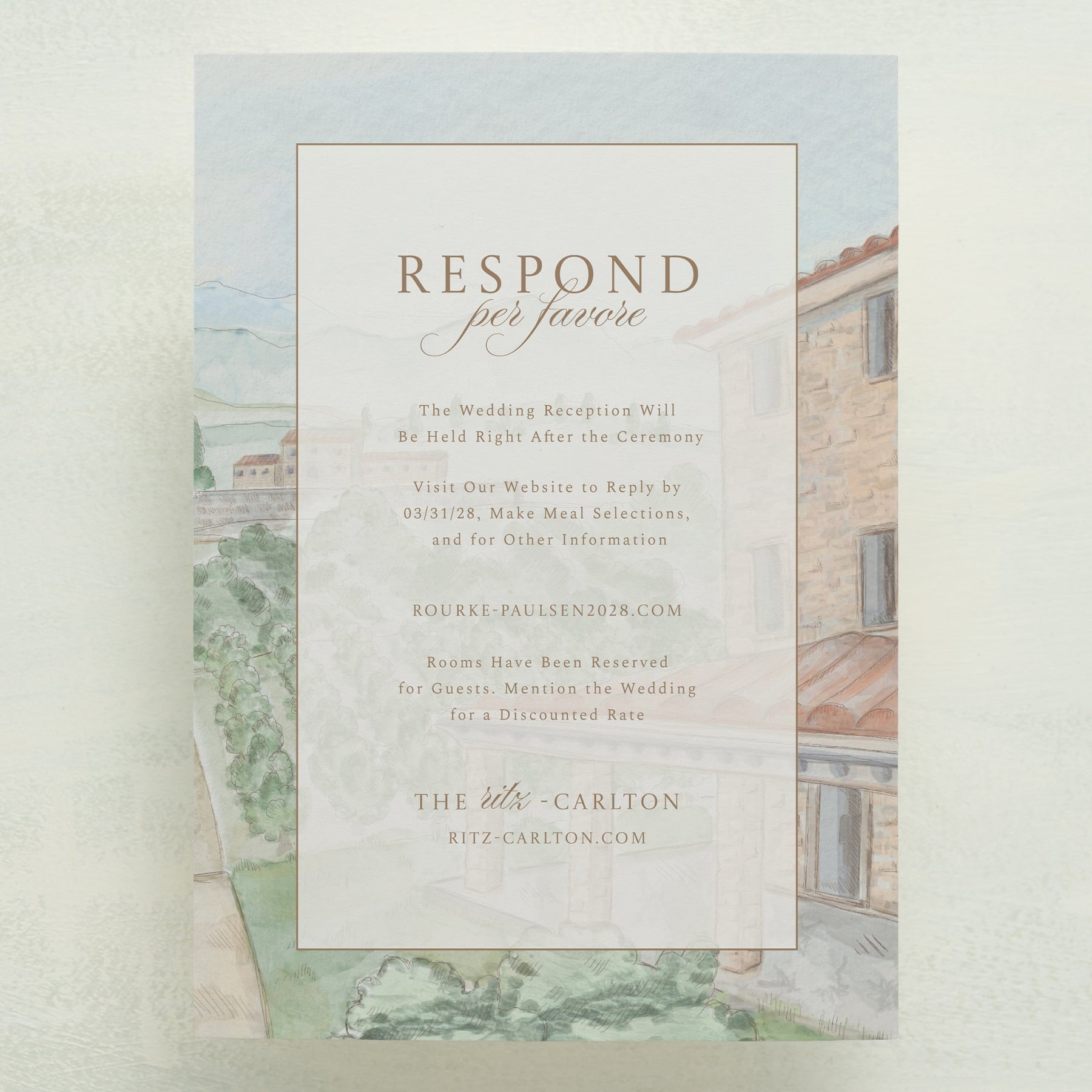 Dolce Vita All In One Wedding Invitations