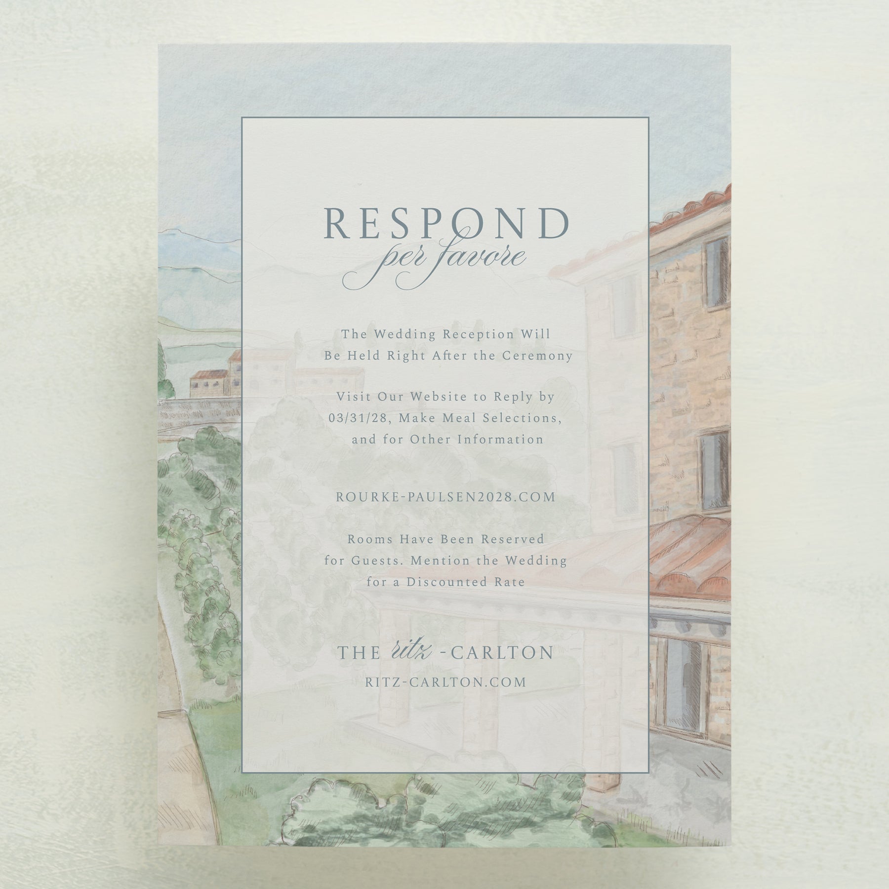 Dolce Vita All In One Wedding Invitations