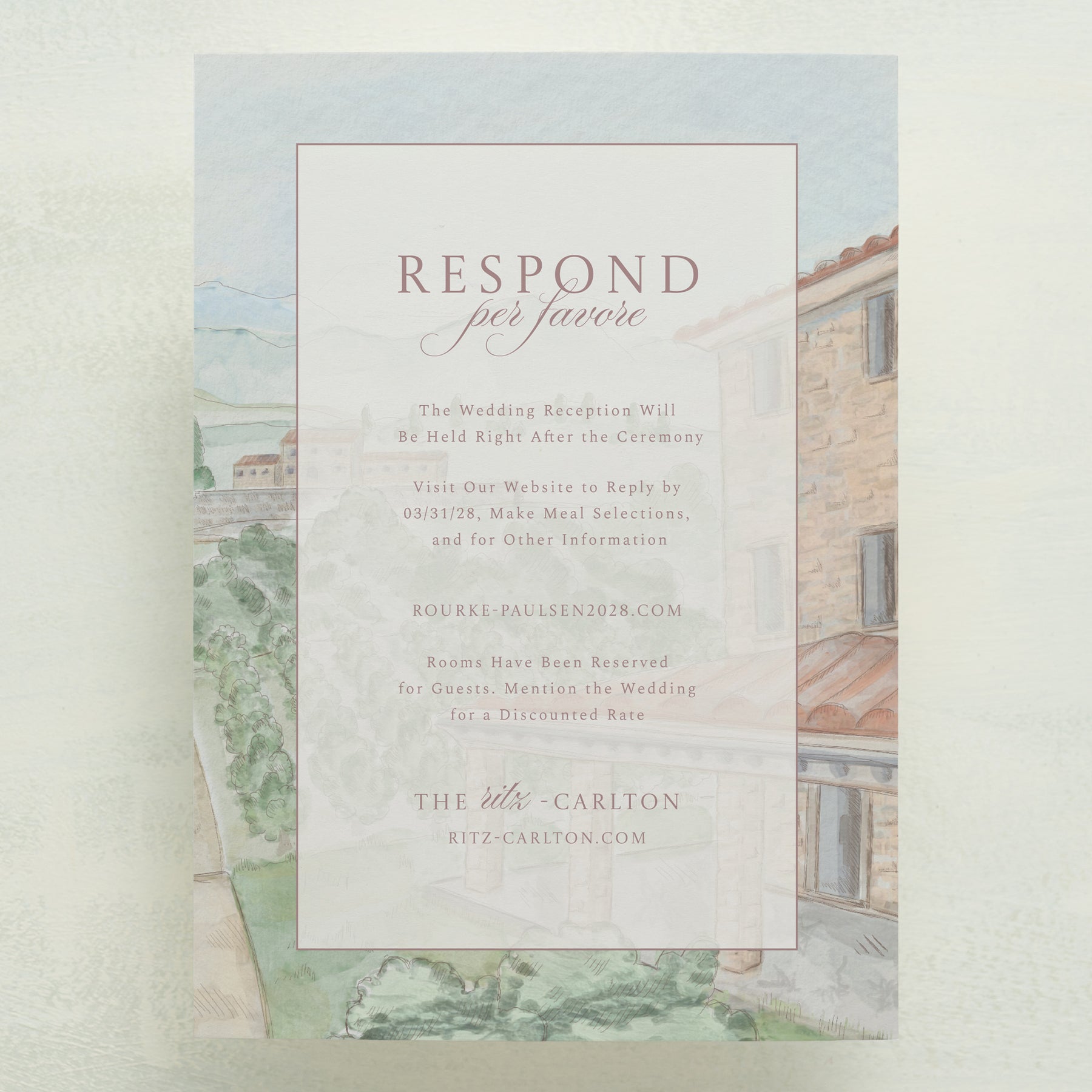 Dolce Vita All In One Wedding Invitations