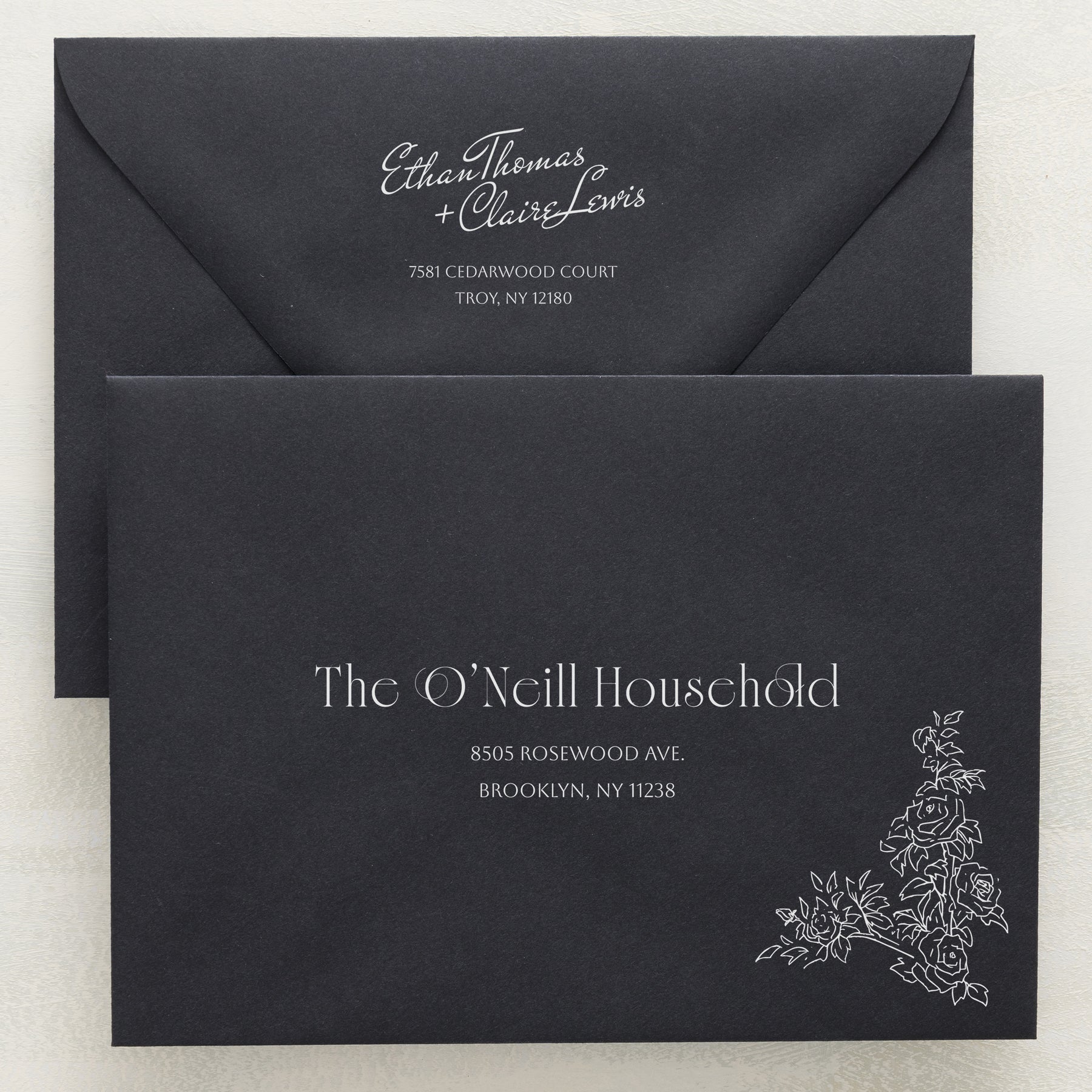 Rose Serenade Addressed Envelopes