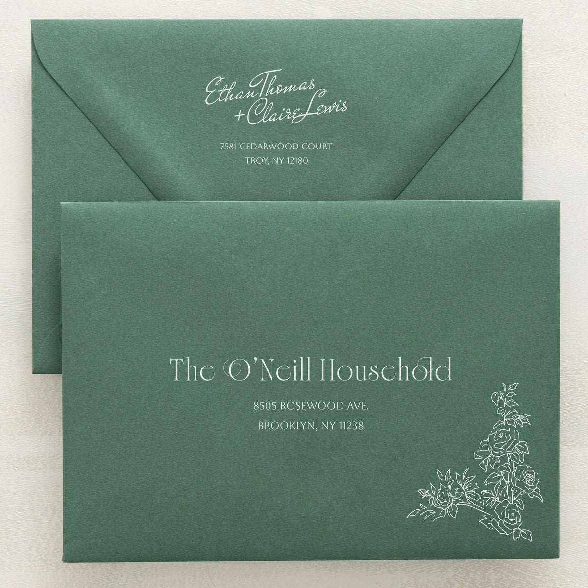 Rose Serenade Addressed Envelopes