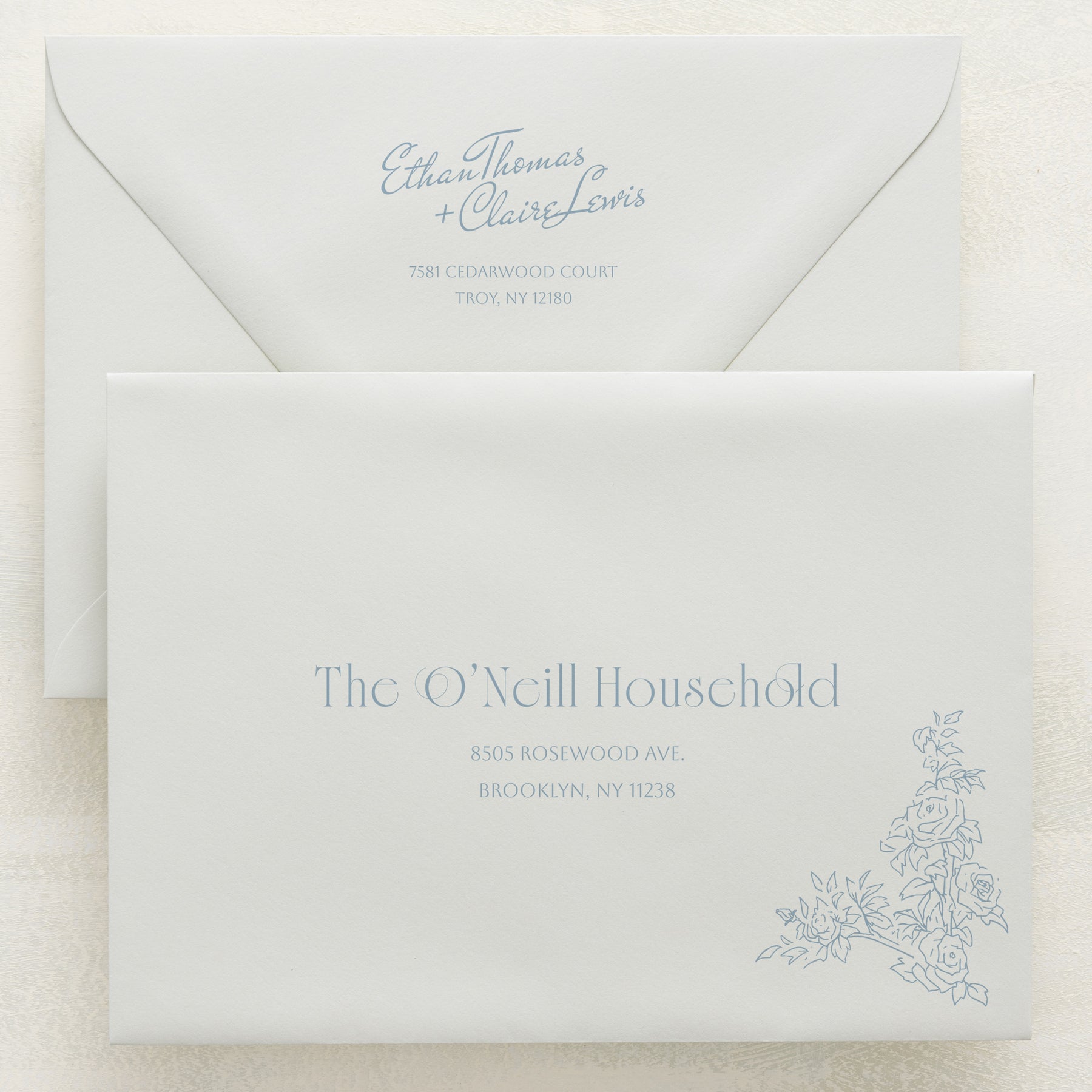 Rose Serenade Addressed Envelopes