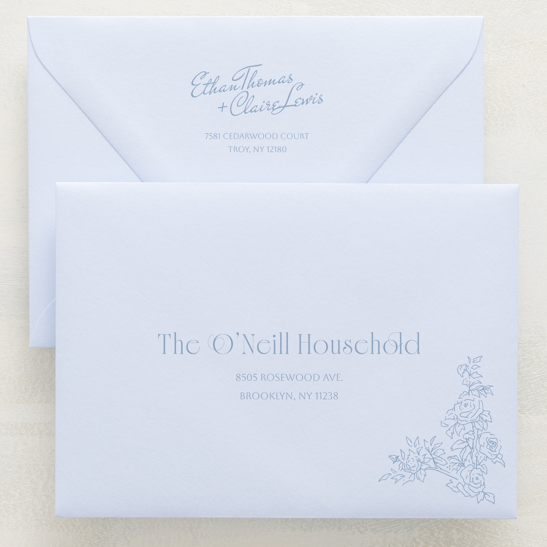 Rose Serenade Addressed Envelopes
