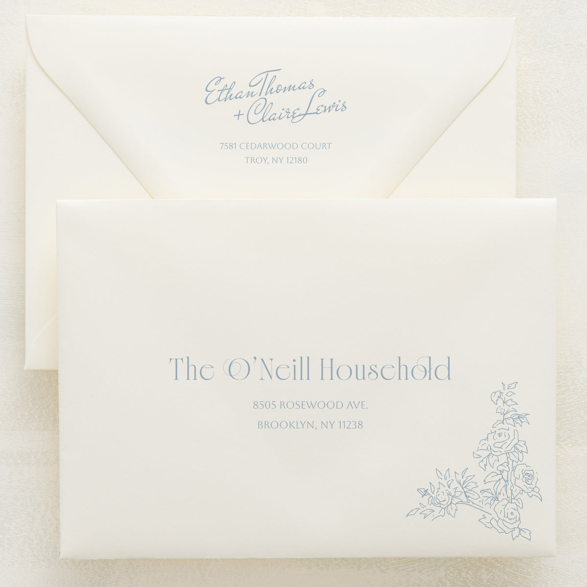 Rose Serenade Addressed Envelopes