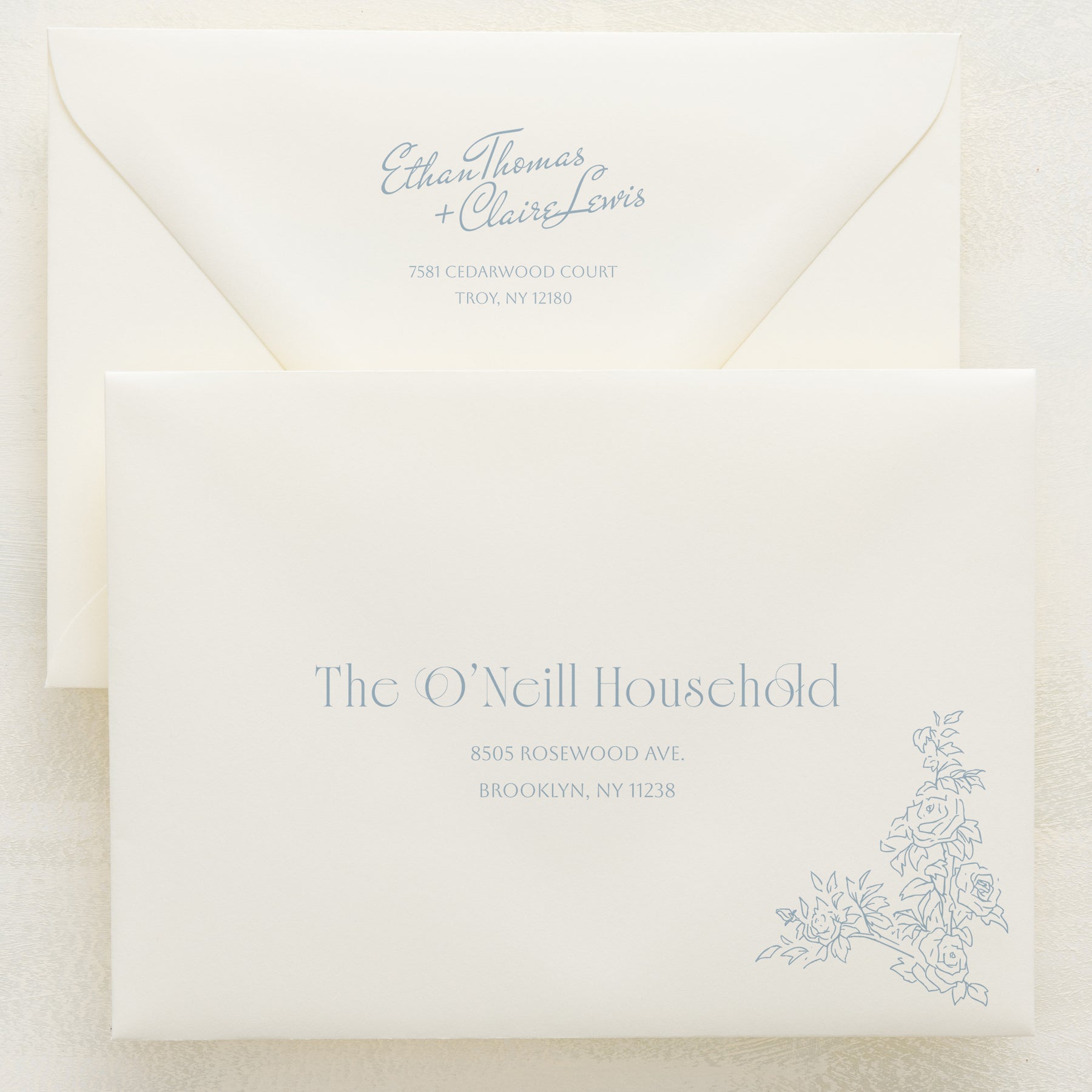 Rose Serenade Addressed Envelopes