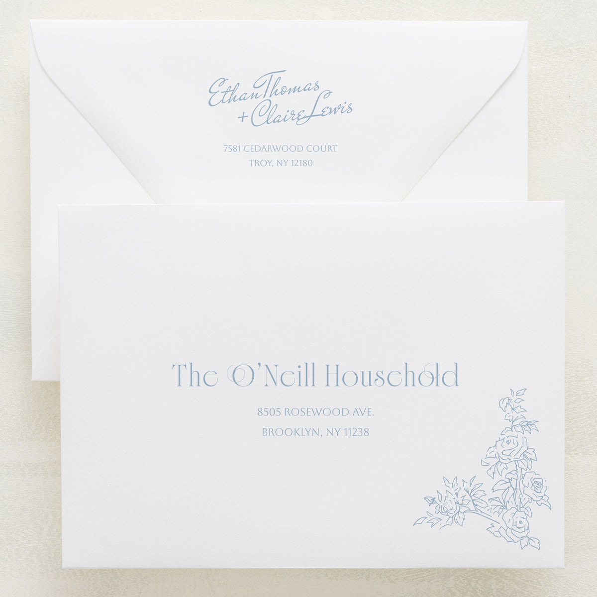 Rose Serenade Addressed Envelopes