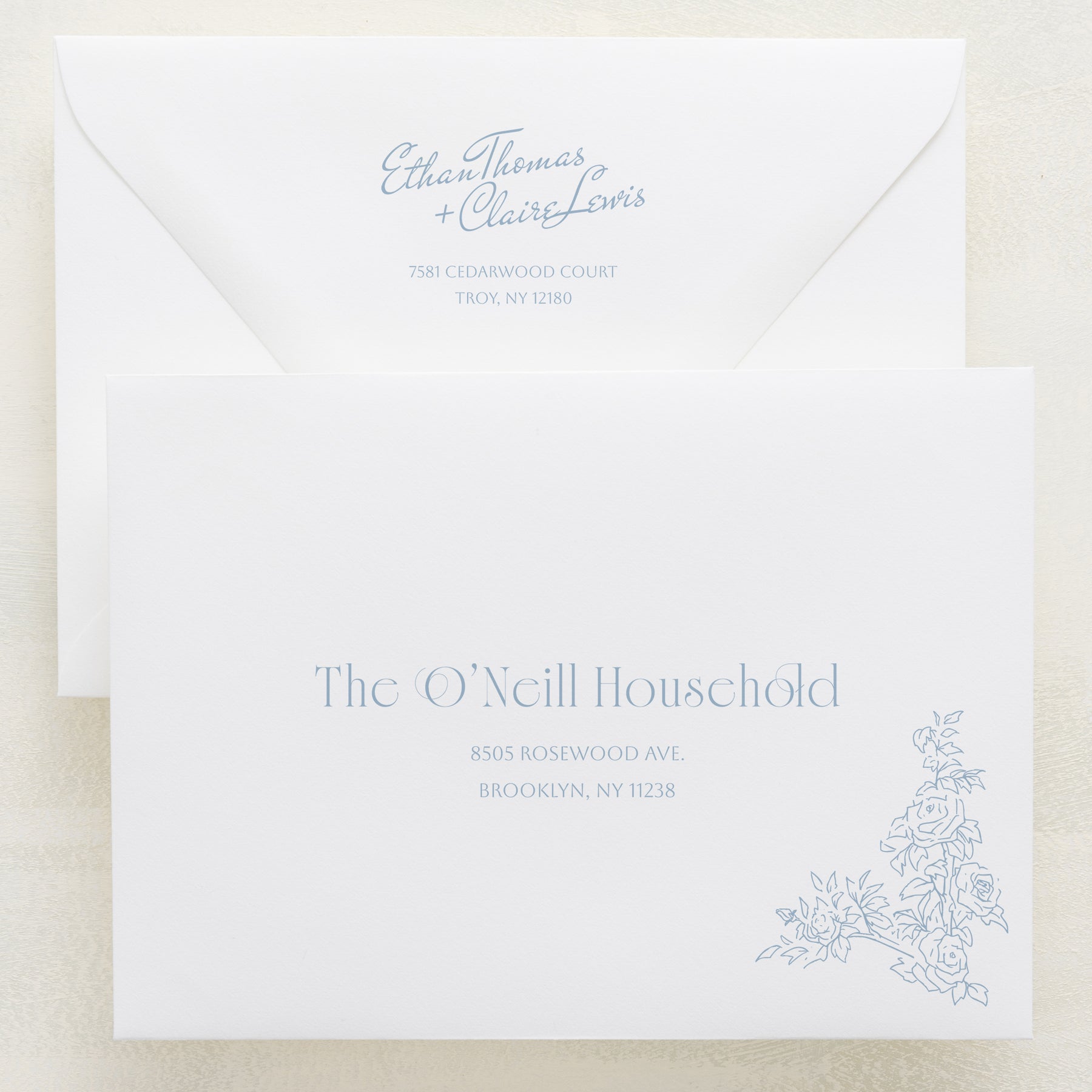 Rose Serenade Addressed Envelopes