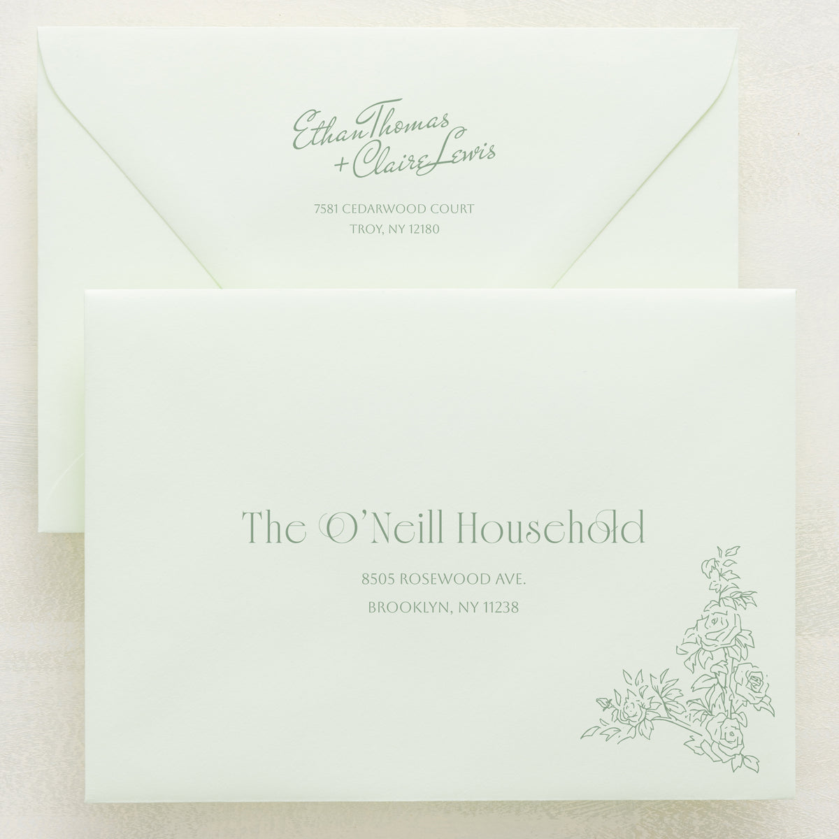 Rose Serenade Addressed Envelopes