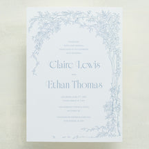 Rose Serenade All In One Wedding Invitations