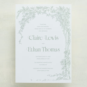 Rose Serenade All In One Wedding Invitations